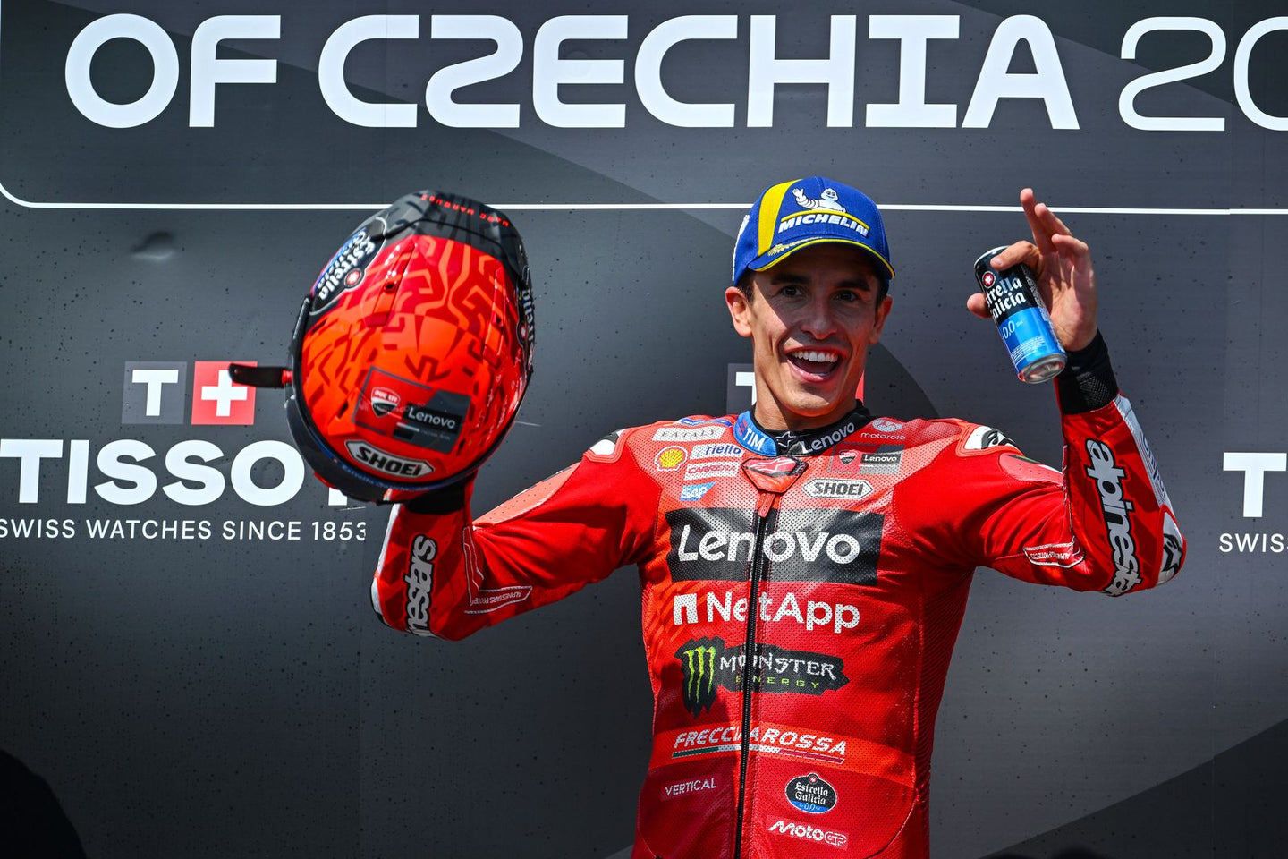 Image 401103421818 DOMINANT MARC MARQUEZ MAKES IT FIVE FEATURE RACE WINS IN A ROW WITH BRNO VICTORY IN THE CZECH REPUBLIC; PEDRO ACOSTA THIRD
