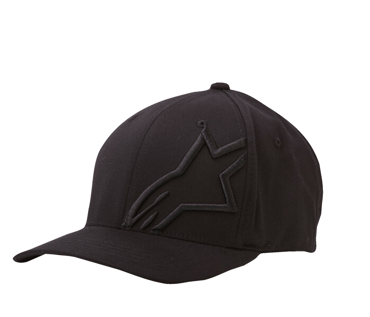 Alpinestars Corp Shift 2 Curved Bill Hat, Black Baseball Cap, Tonal Flat Embroidery on front left panel, Curved Brim, Six-Panel Construction with Ventilation Eyelets, Motorsport-inspired Casual Style