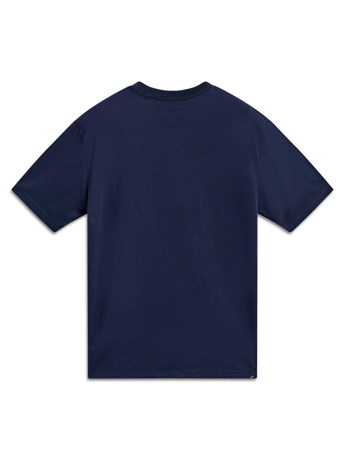 Alpinestars Ageless 2.0 CSF Tee, navy blue sportswear t-shirt, short-sleeved cotton-poly blend, back view.