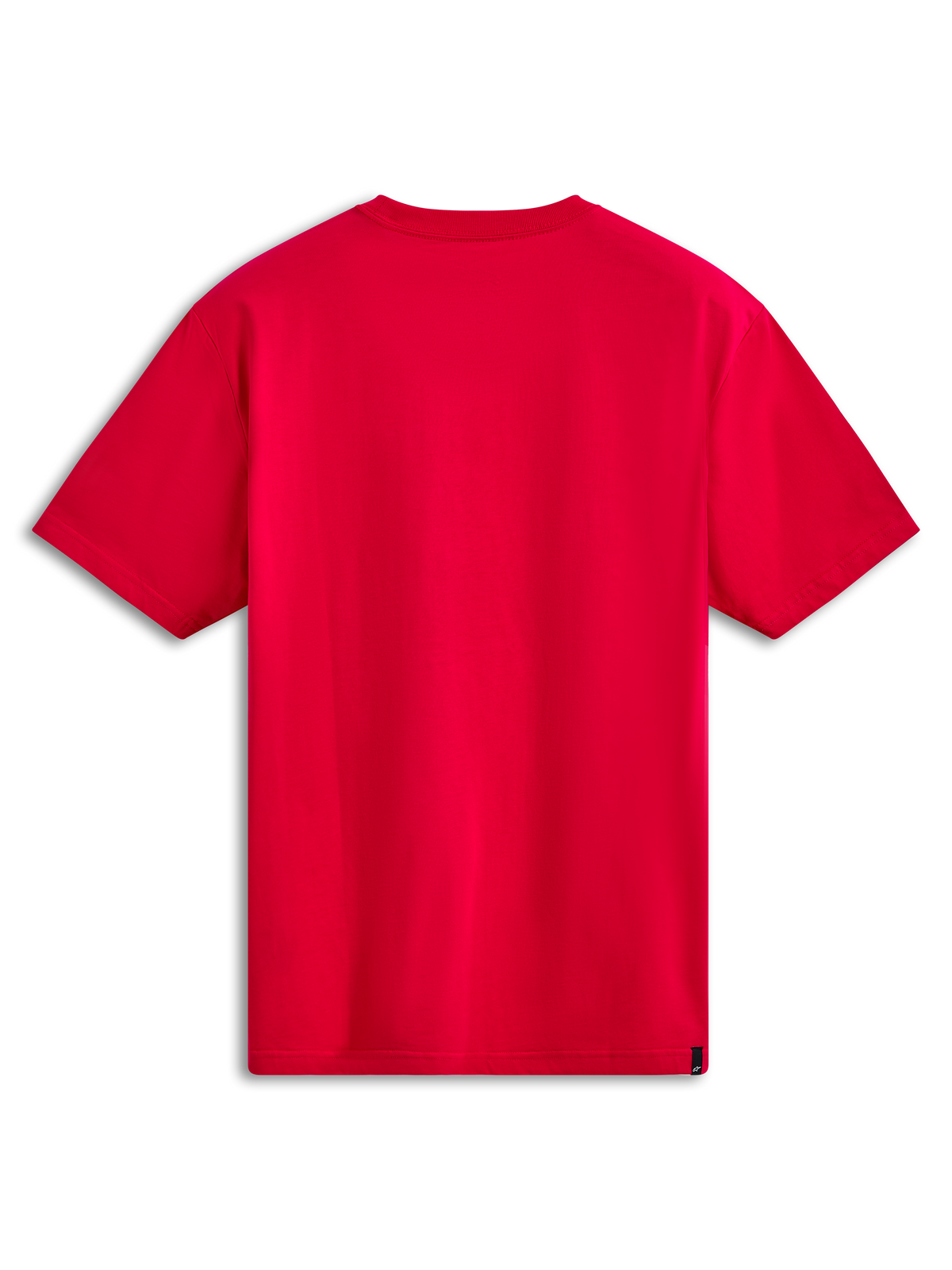 Alpinestars Ageless Shadow CSF Tee, Kurzarm-T-Shirt, Rot, Rückansicht, schlichtes rotes Design mit kleinem schwarzem Markenlabel am unteren Saum, legere Sportbekleidung