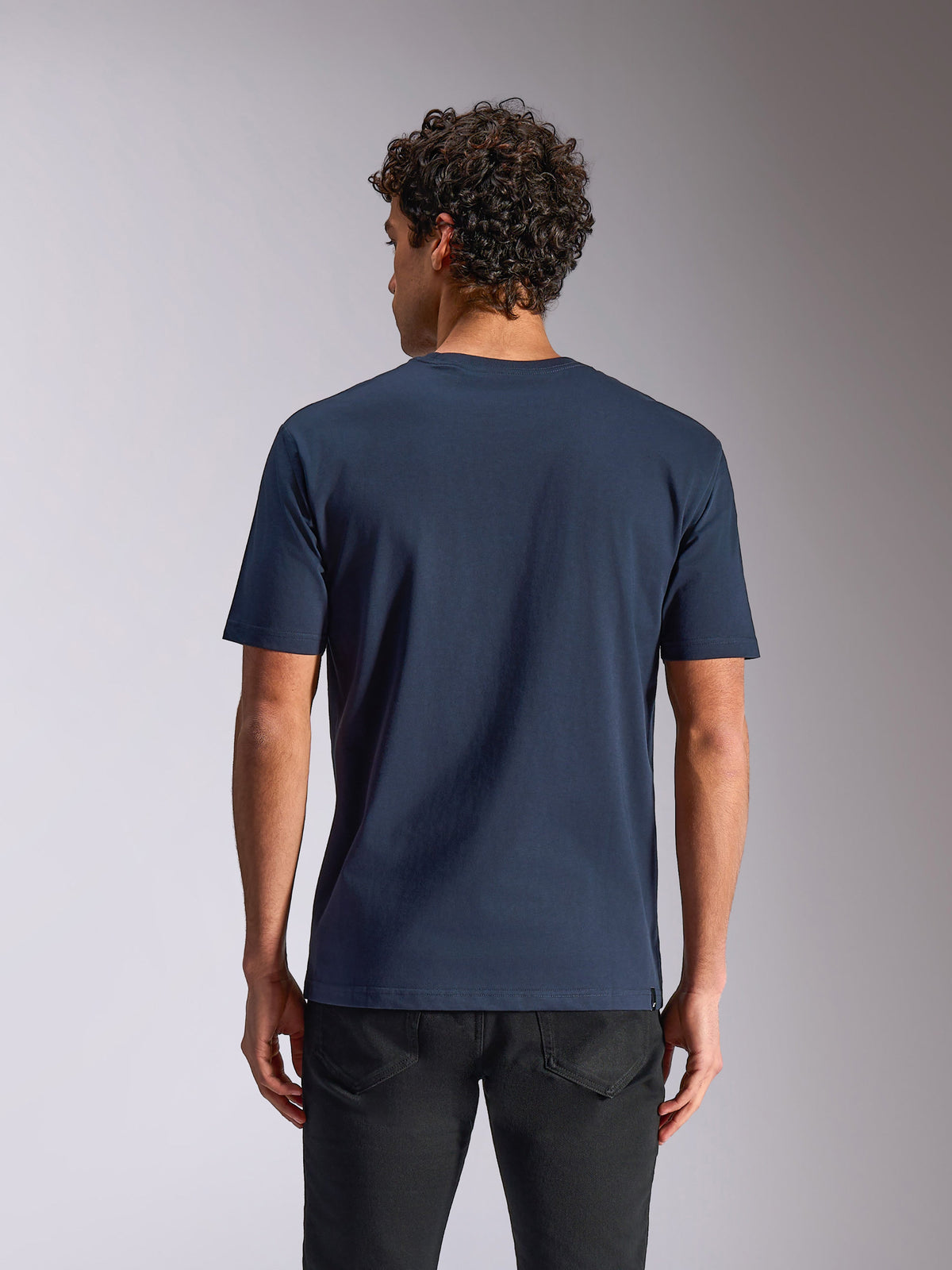 Alpinestars MX Helmet CSF Tee, Kurzarm-T-Shirt, Marineblau, Rückansicht, lässige vom Motorsport inspirierte Streetwear