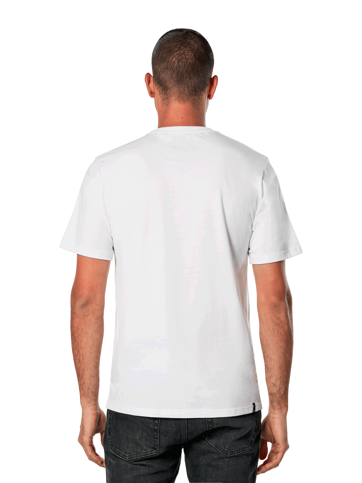Alpinestars Betteryet CSF Tee, Kurzarm-T-Shirt, Weiß, Rückansicht, Cut-and-Sew-Passform, lässige Motorsport-Sportbekleidung