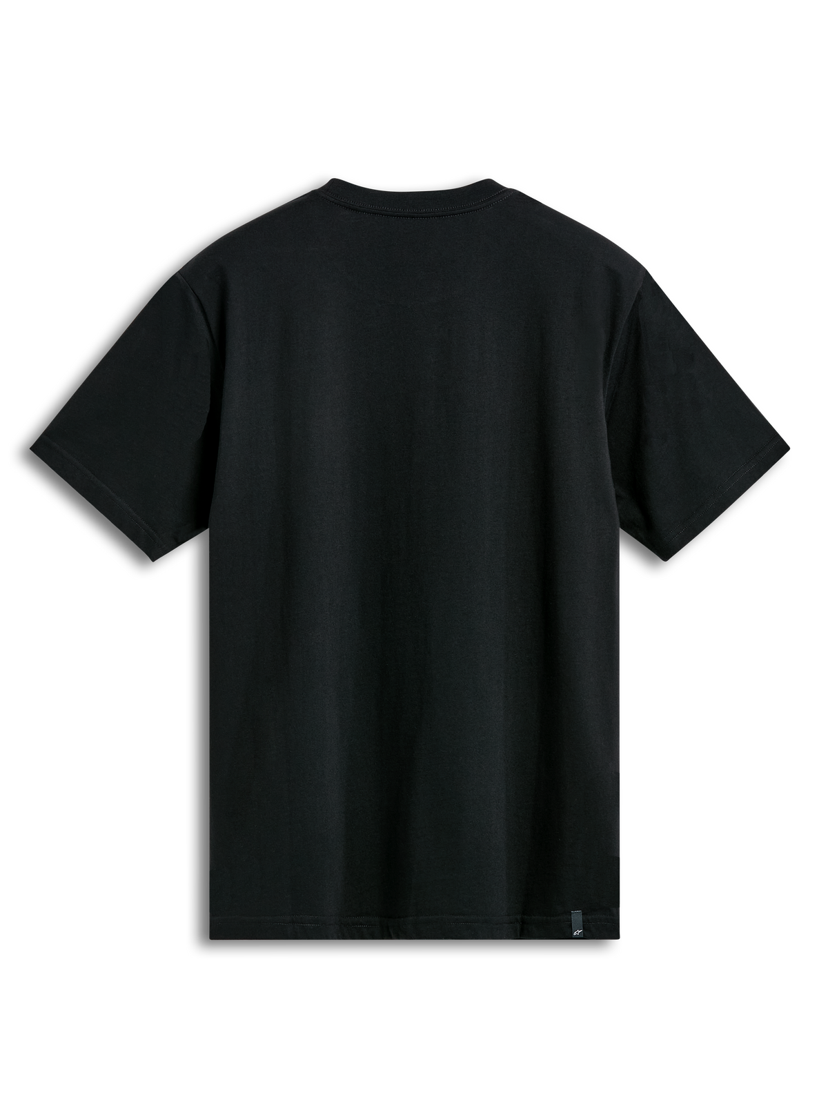 Alpinestars Cereal CSF Tee, Kurzarm-T-Shirt, Schwarz, Rückansicht, schlichtes Design mit kleinem externem Markenlabel am Saum, Casual Motorsport Streetwear