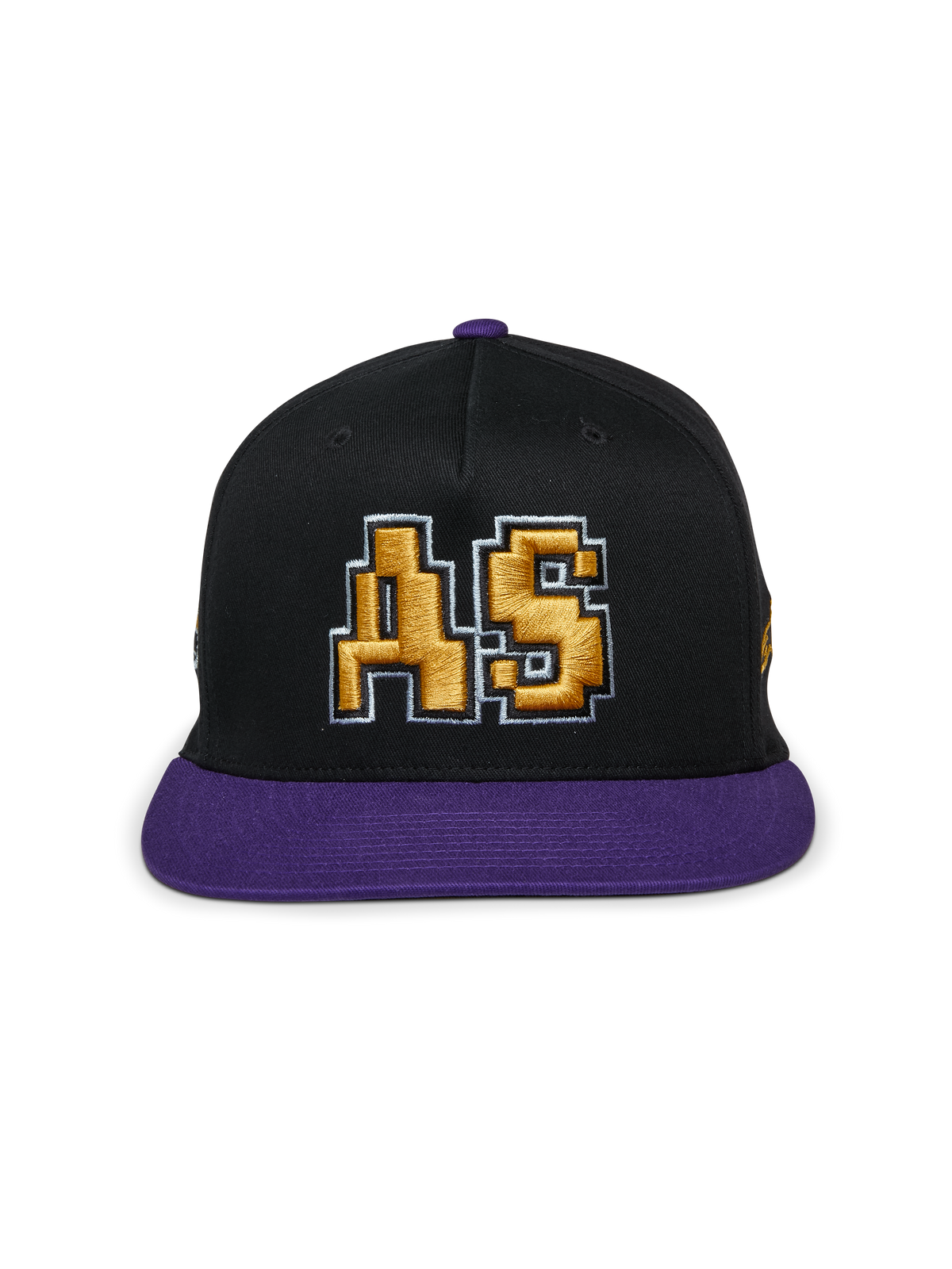 Alpinestars Franchise Mütze, schwarz-lila Cap mit flachem Schirm, strukturierte Krone mit lila Schirm und Knopf oben, goldenes 3D-gesticktes „AS“-Logo auf der Vorderseite, lässige Motorsport-inspirierte Streetwear