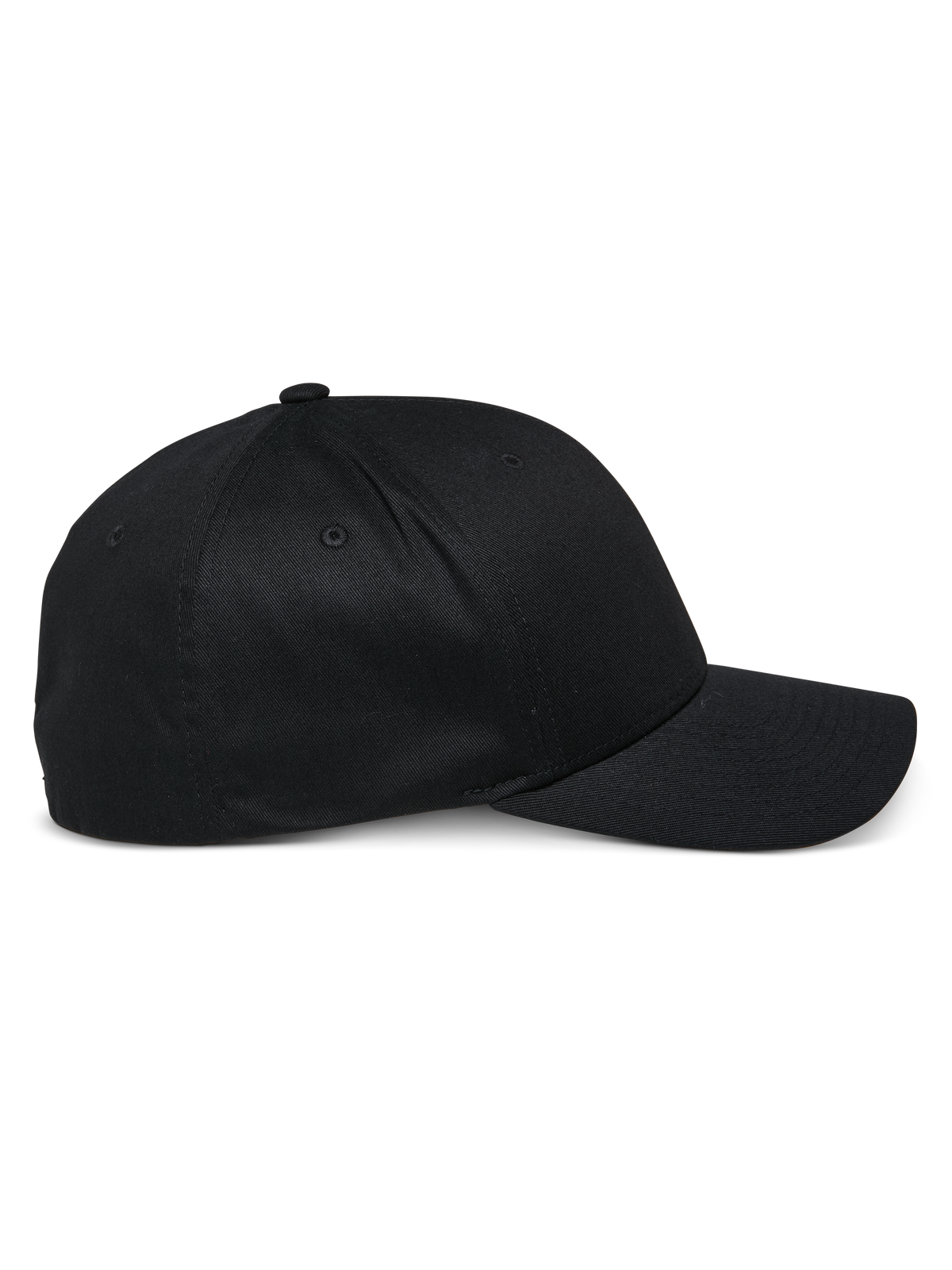 Alpinestars Share Mütze, Baseballkappe mit gebogenem Schirm, Schwarz, Seitenansicht, strukturierte Krone, lässige Motorsport-inspirierte Sportbekleidung