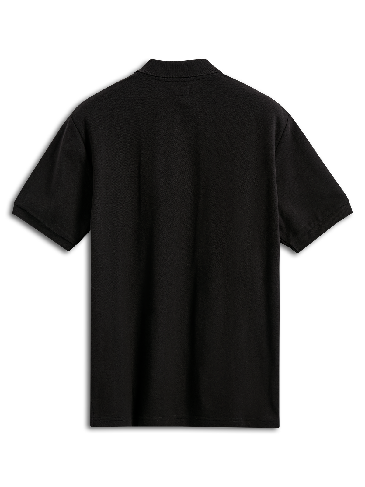Alpinestars Endeavor Classic Polo, Kurzarm-Poloshirt, Schwarz, Rückansicht, klassisches Piqué-Gewebe mit Rippkragen und Ärmelbündchen, lässige Motorsport-Sportbekleidung