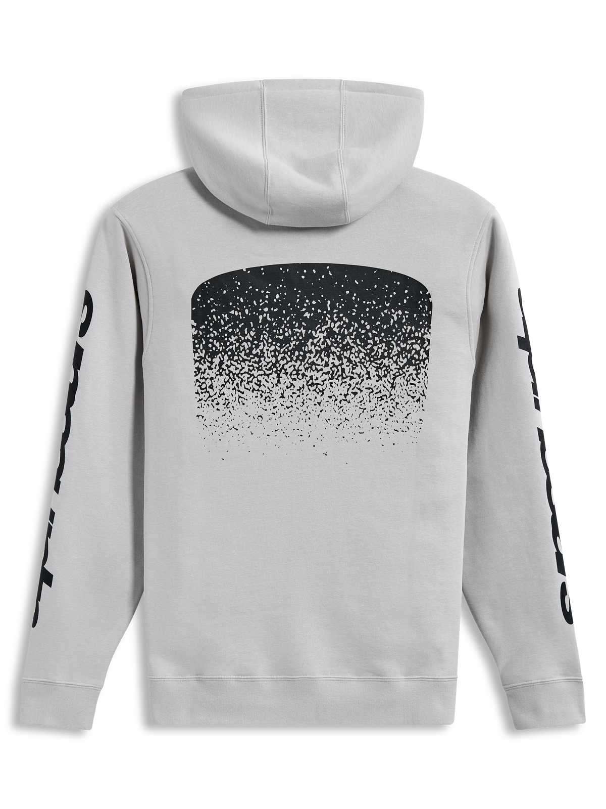Alpinestars Obsessed Hoodie, grauer Kapuzenpullover mit schwarzem MX-Farbverlauf am Rücken und Ärmellogos, Sport-Streetwear