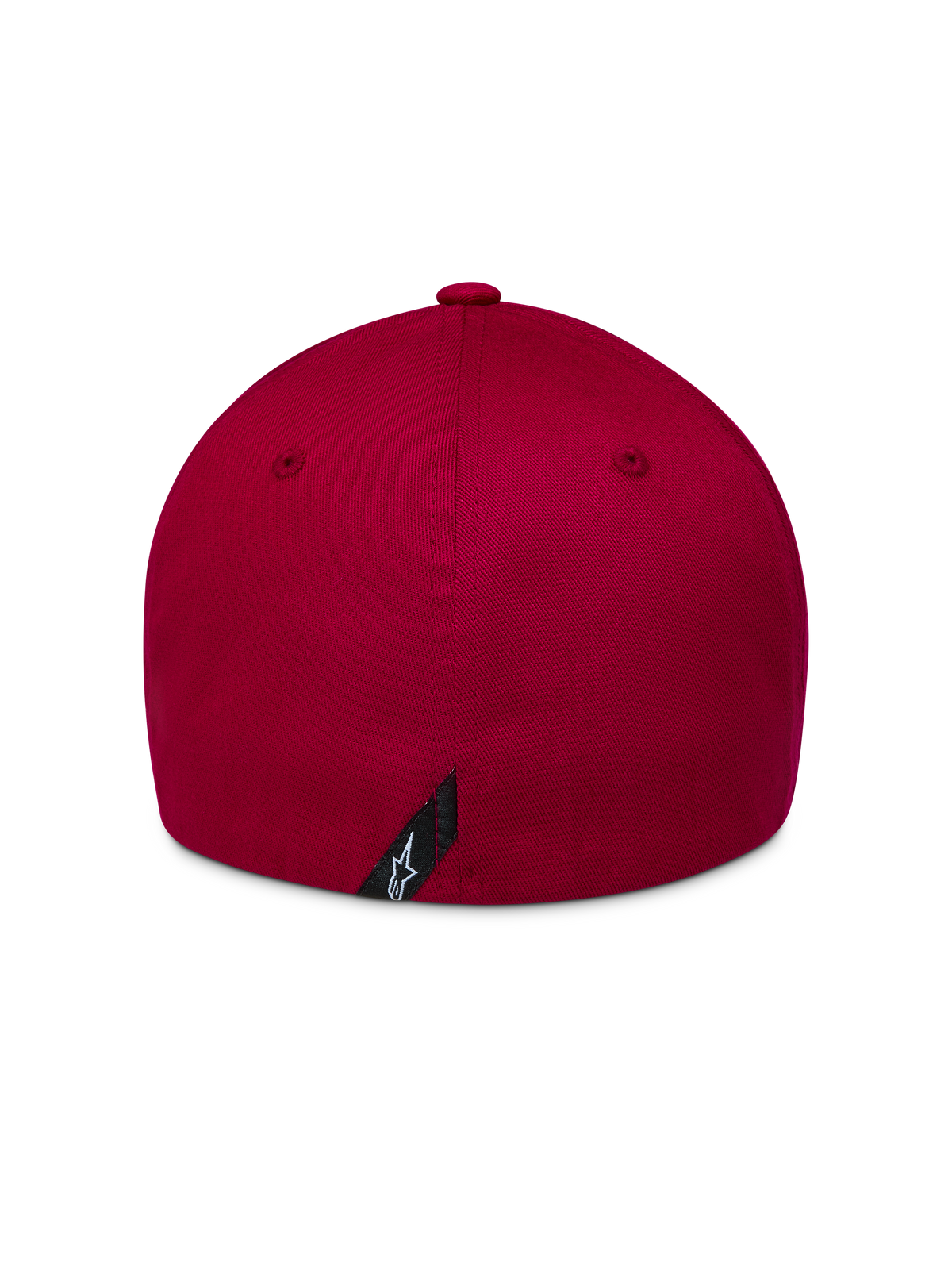 Alpinestars Pivot Kappe in Dunkelrot, Rückansicht aus Twill mit Flex-Rückseite und hinterem Astars-Logo.