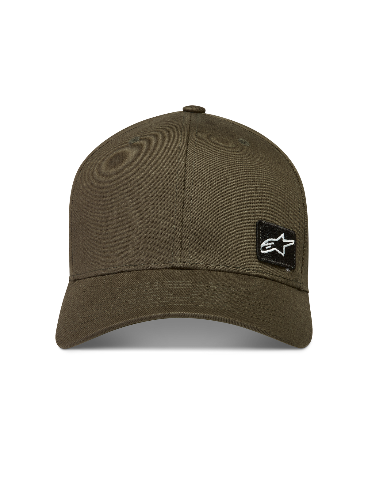 Alpinestars Pivot Kappe, Lifestyle-Kappe, Grün, Twill-Gewebe mit gebogenem Schirm und seitlichem Astars Logo-Stickpatch