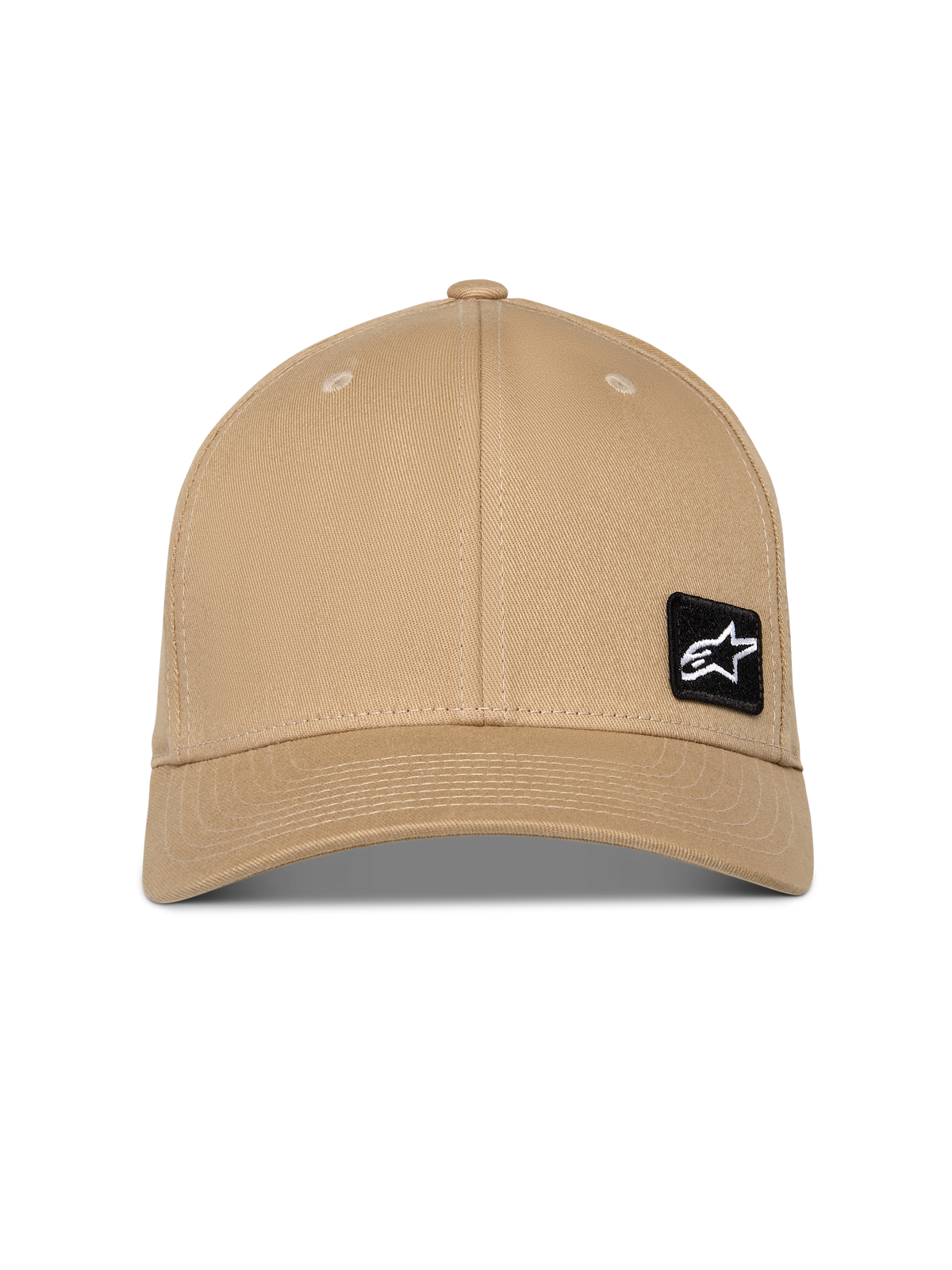 Alpinestars Pivot Kappe, Sand-Khaki, gebogener Schirm mit strukturierter Krone, kleines schwarz besticktes Astars-Logo-Patch auf der Vorderseite, lässige Sportswear-Kopfbedeckung