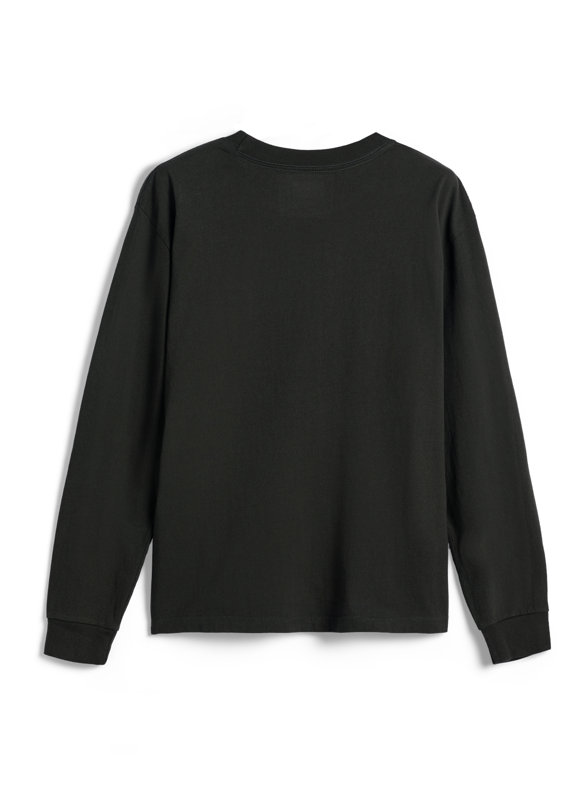 Alpinestars Essentials Ageless LS Tee, Langarm-T-Shirt, Off-Black, schlichte Rückansicht, hochwertiger Bio-Baumwoll-Jersey, entspannte Passform, lässige, vom Motorsport inspirierte Streetwear