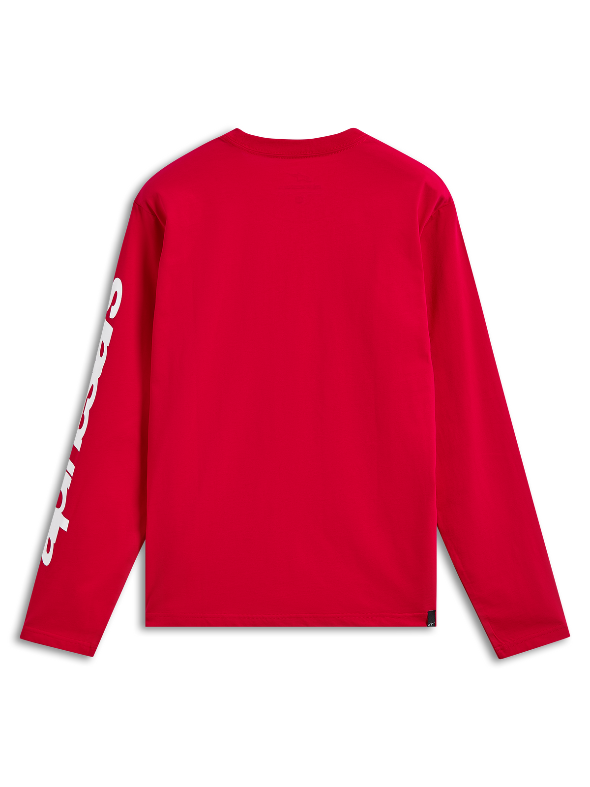 Alpinestars Trackside CSF Tee, Long Sleeve T-Shirt, Red, Back view showing white branding on the sleeve, casual motorsport-inspired streetwear