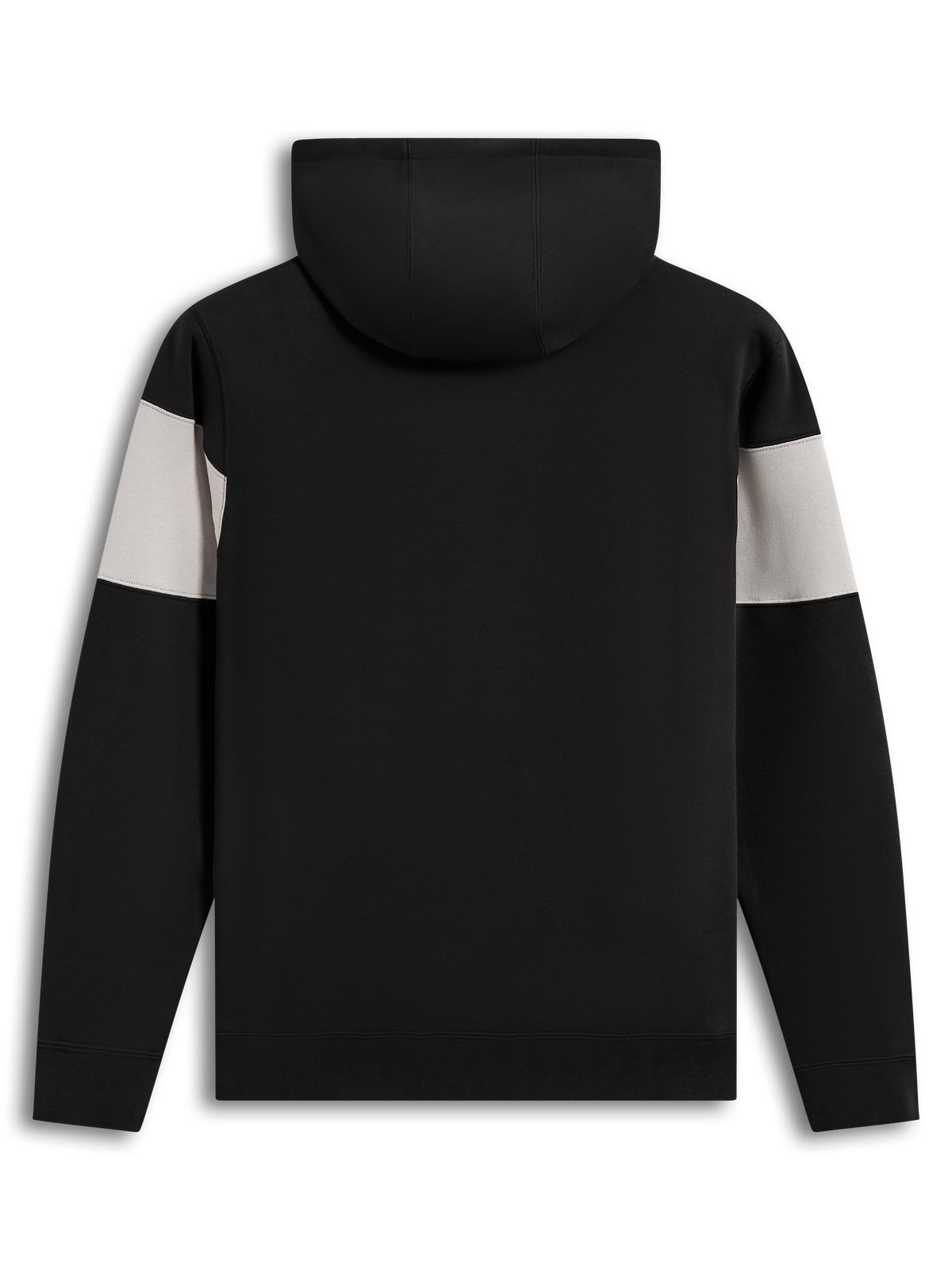 Alpinestars Cubic Hoodie, Kapuzenpullover aus Fleece in Schwarz und Grau, Rückansicht mit farblich abgesetzten Ärmeln.