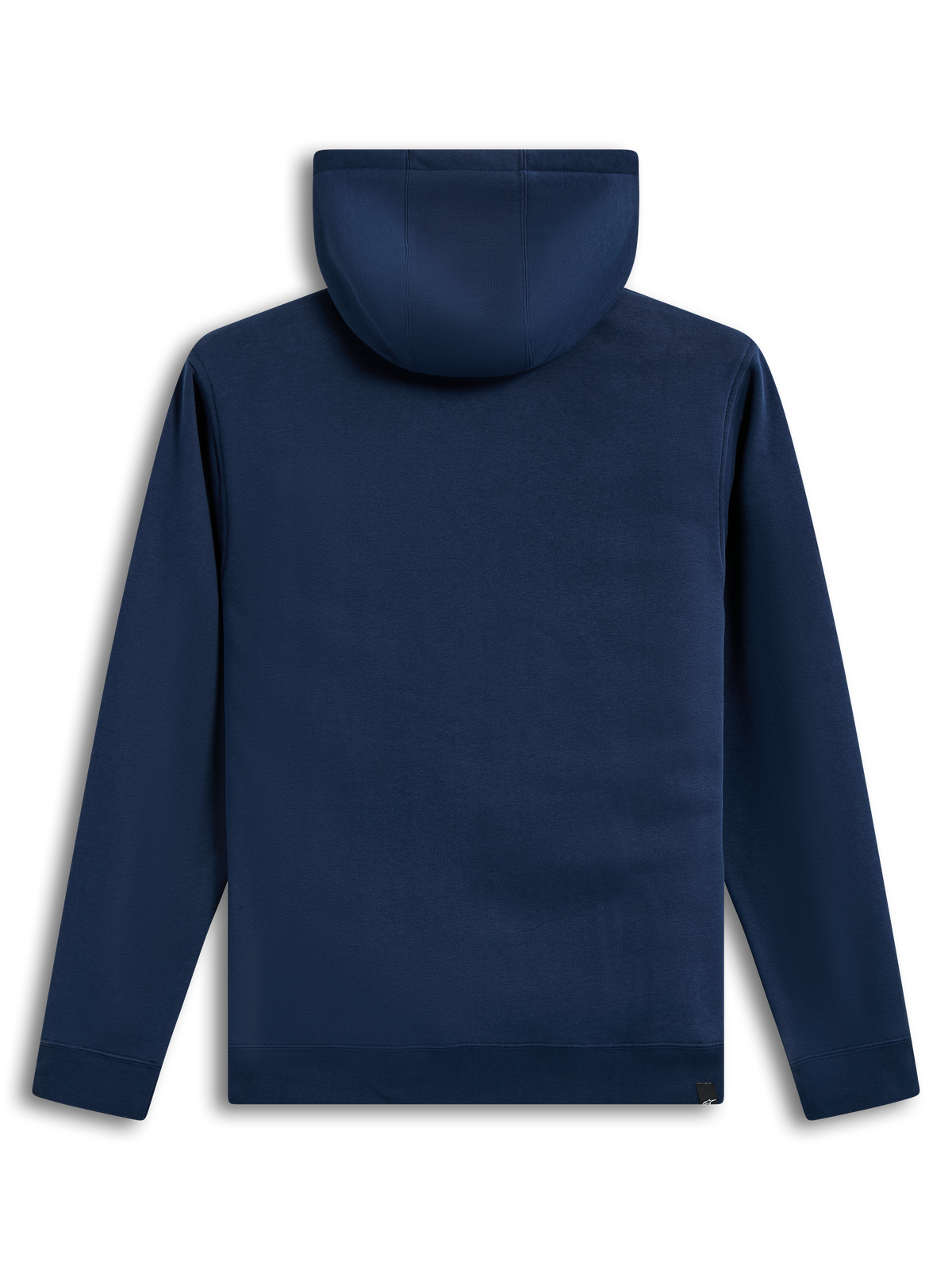 Alpinestars Race Wordmark Hoodie, Rückansicht, navyblauer Sportswear-Fleece-Pullover mit gefütterter Kapuze und Rippbündchen.