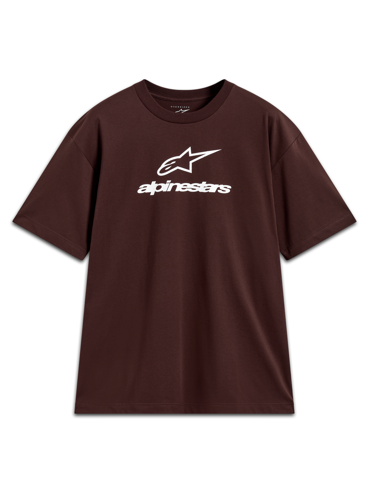 Alpinestars Prelude Oversized CSF T-Shirt, braunes Kurzarm-Sportshirt mit weißem Logo auf der Brust.