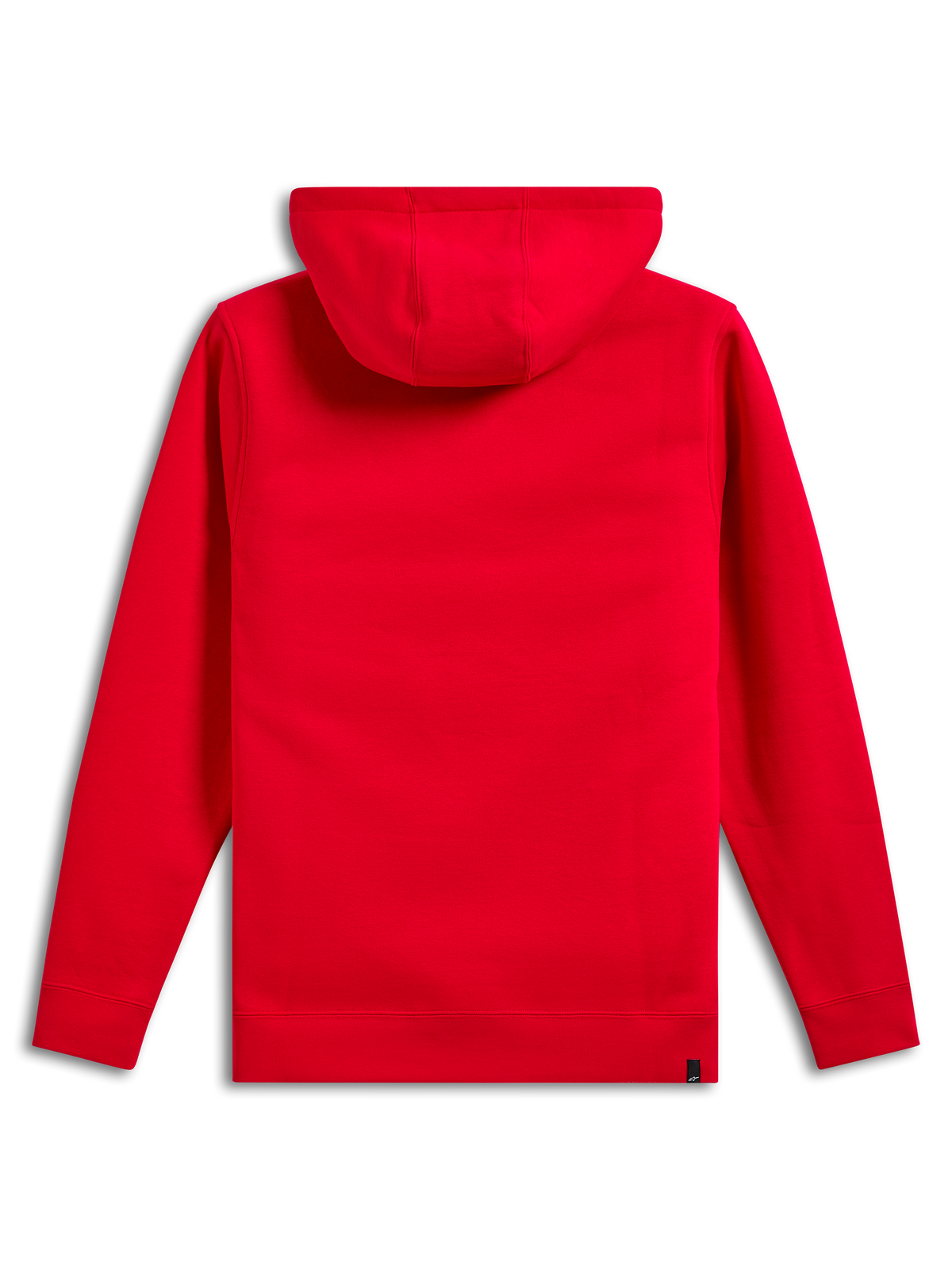 Alpinestars Ride V3 Hoodie, Rückansicht, einfarbig Rot, lässige Sportbekleidung, Fleece-Pullover mit jerseygefütterter Kapuze, Rippbündchen und Saum