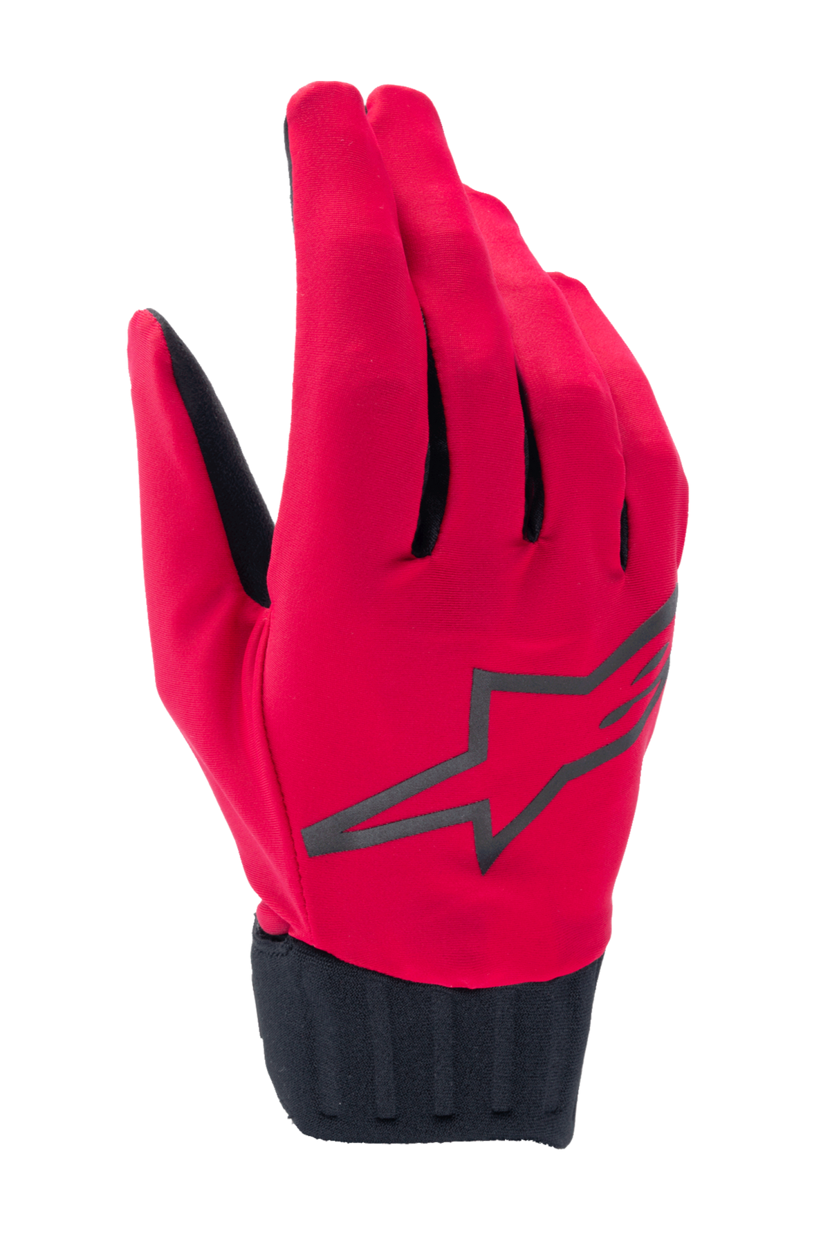 Alpinestars Stella A-Dura Rain Gloves, Damen-MTB-Regenhandschuhe, Fluo-Rot und Schwarz, mit einem großen schwarzen Stern-Logo, geripptem Neoprenbündchen und wasserdichtem Design für Mountainbiking