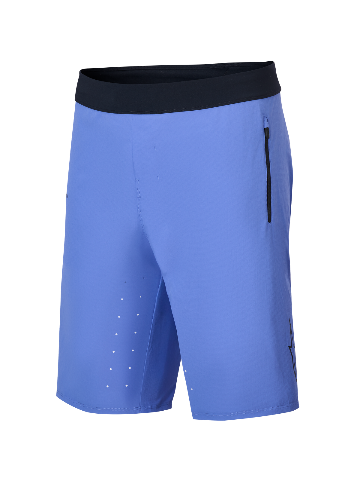 Alpinestars A-Aria Lite Short, Mountainbike-Shorts, Baja Blue, mit schwarzem, ultraweichem Bund, vertikaler Seitentasche mit Reißverschluss, lasergeschnittenen Belüftungslöchern am Innenoberschenkel und einer leichten Performance-Passform für Trail-Riding.