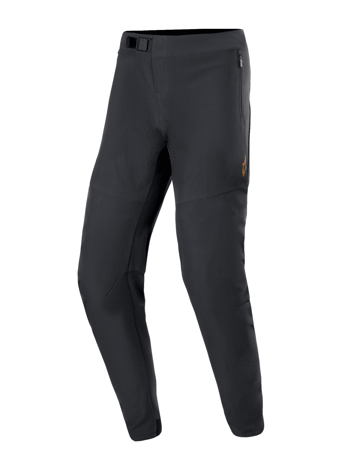 Alpinestars A-Aria Elite Hose, Mountainbike-Hose, Schwarz, mit Laserperforationen für Luftzirkulation, Magnetverschluss und Reißverschlusstaschen, schlankes, konisch zulaufendes Design für Performance beim Offroad-Radsport