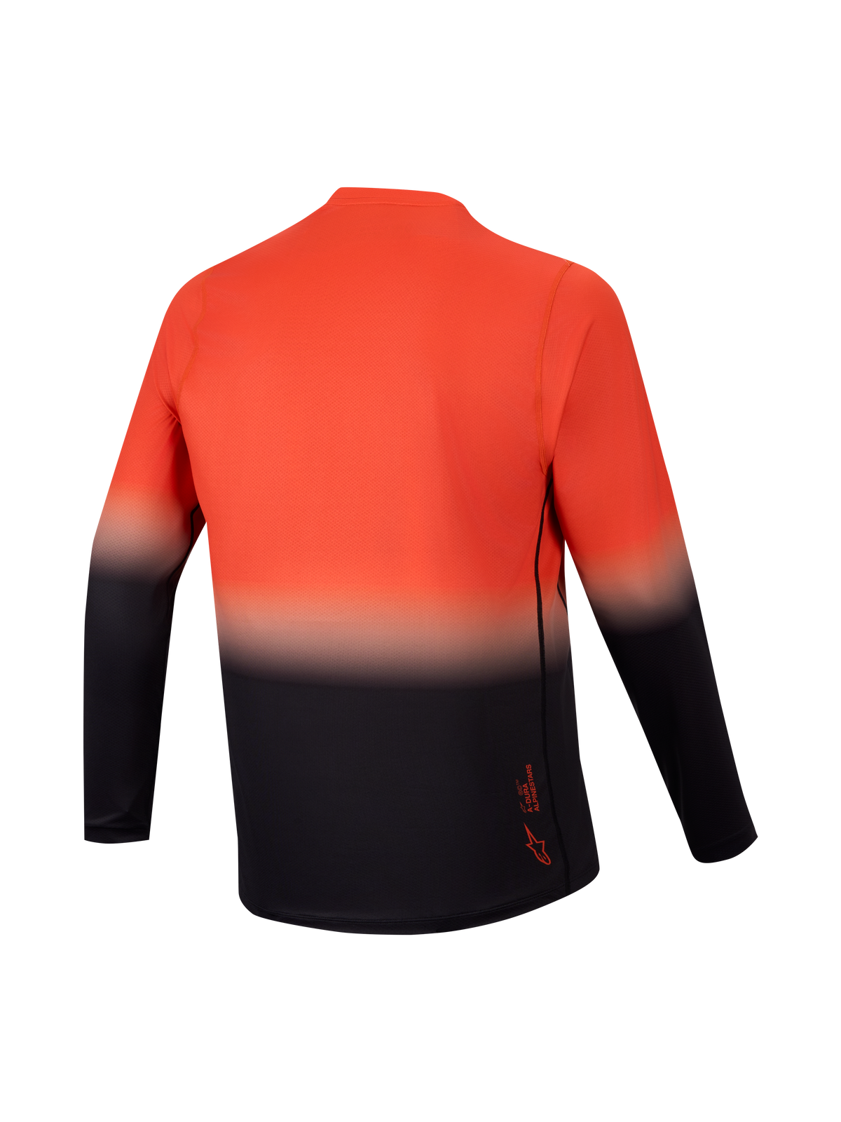 A-Dura ASTARS 2.0 Langarm-Jersey, Rückansicht mit orange-schwarzem Farbverlauf für High-Performance-MTB-Fahrten.