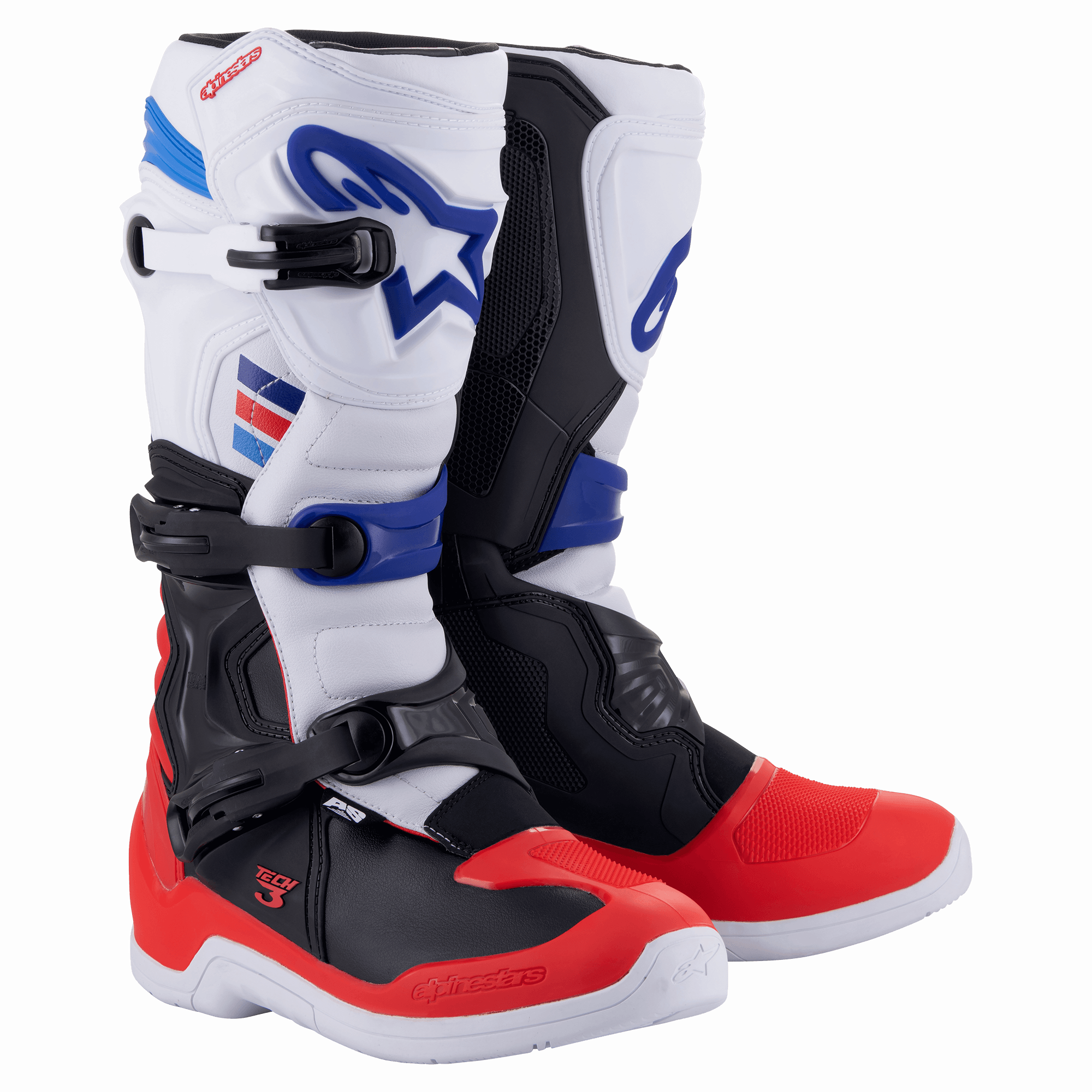Tech 3 - Red Dark Blue MX Boots | Alpinestars®