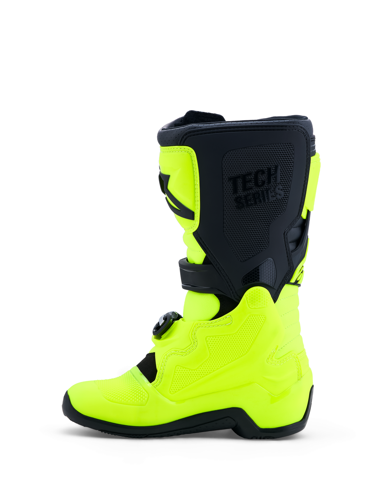 Alpinestars Tech 7S Jugend-Stiefel, Motocross-Stiefel in Neon-Gelb und Schwarz, mit TPU-Schutz und Pivot-System.