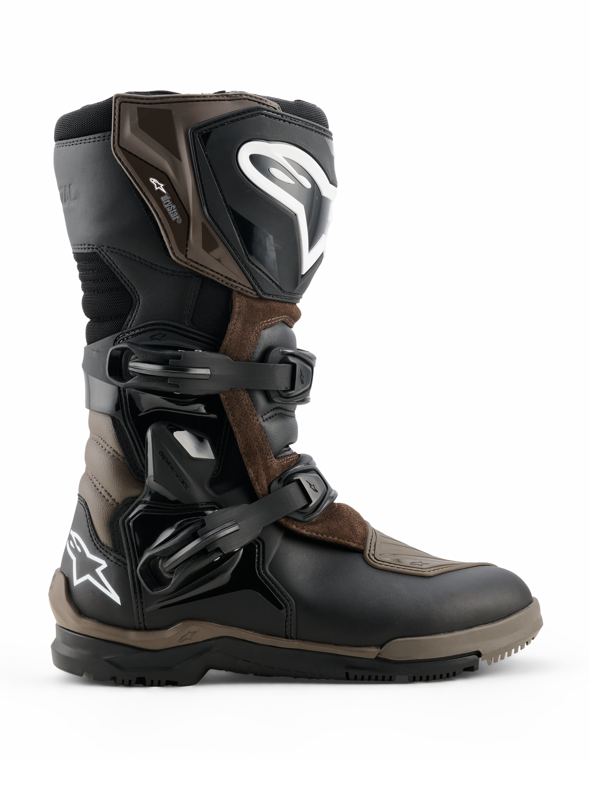 Alpinestars Corozal V2 Adventure Drystar Stiefel, Motorrad-Adventure-Touring-Stiefel, Braun und Schwarz, wasserdichte Konstruktion mit verstellbaren Schnallenriemen, verstärkter Knöchel- und Schienbeinschutz, robuste Profilsohle für Grip in jedem Gelände