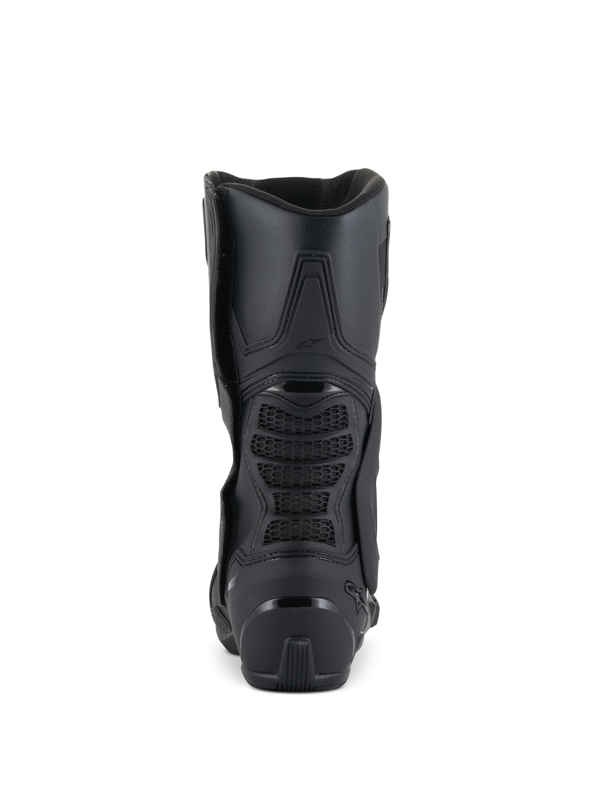 Alpinestars SMX-6 V3 Stiefel, Performance-Motorradstiefel, Schwarz, Rückansicht mit verstärkter Ferse, 3D-Mesh-Flexzone am Rücken und schlankem ergonomischem Design für Rennstrecke und Straße