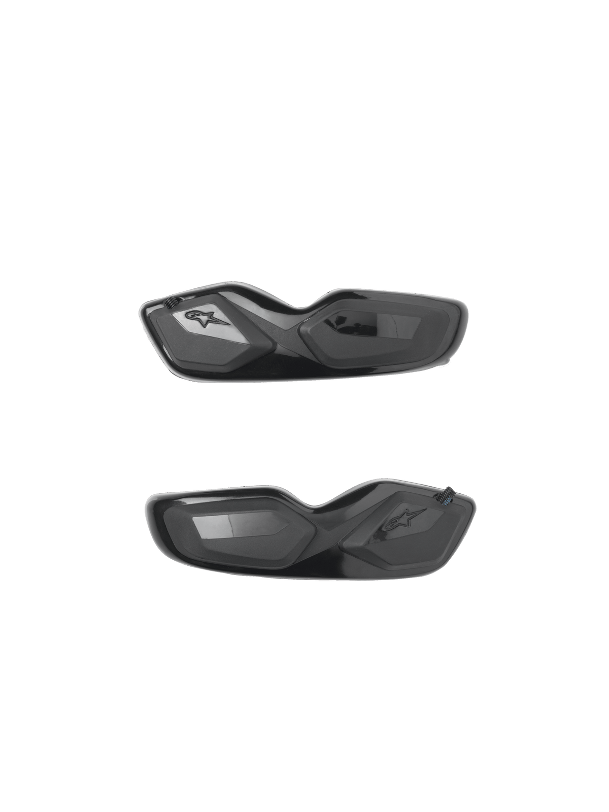 Alpinestars SMX-6 Toe Sliders, motorcycle boot replacement parts, Black, glossy and matte finish, aerodynamic design with embossed star logo, pair for racing and sport use