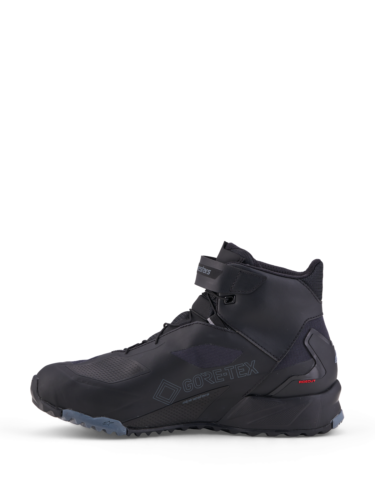 Alpinestars Cr X Gore Tex Schuhe, wasserdichte Motorradschuhe, Schwarz und Dunkelgrau, mit GORE-TEX Membran und Knöchelriemen