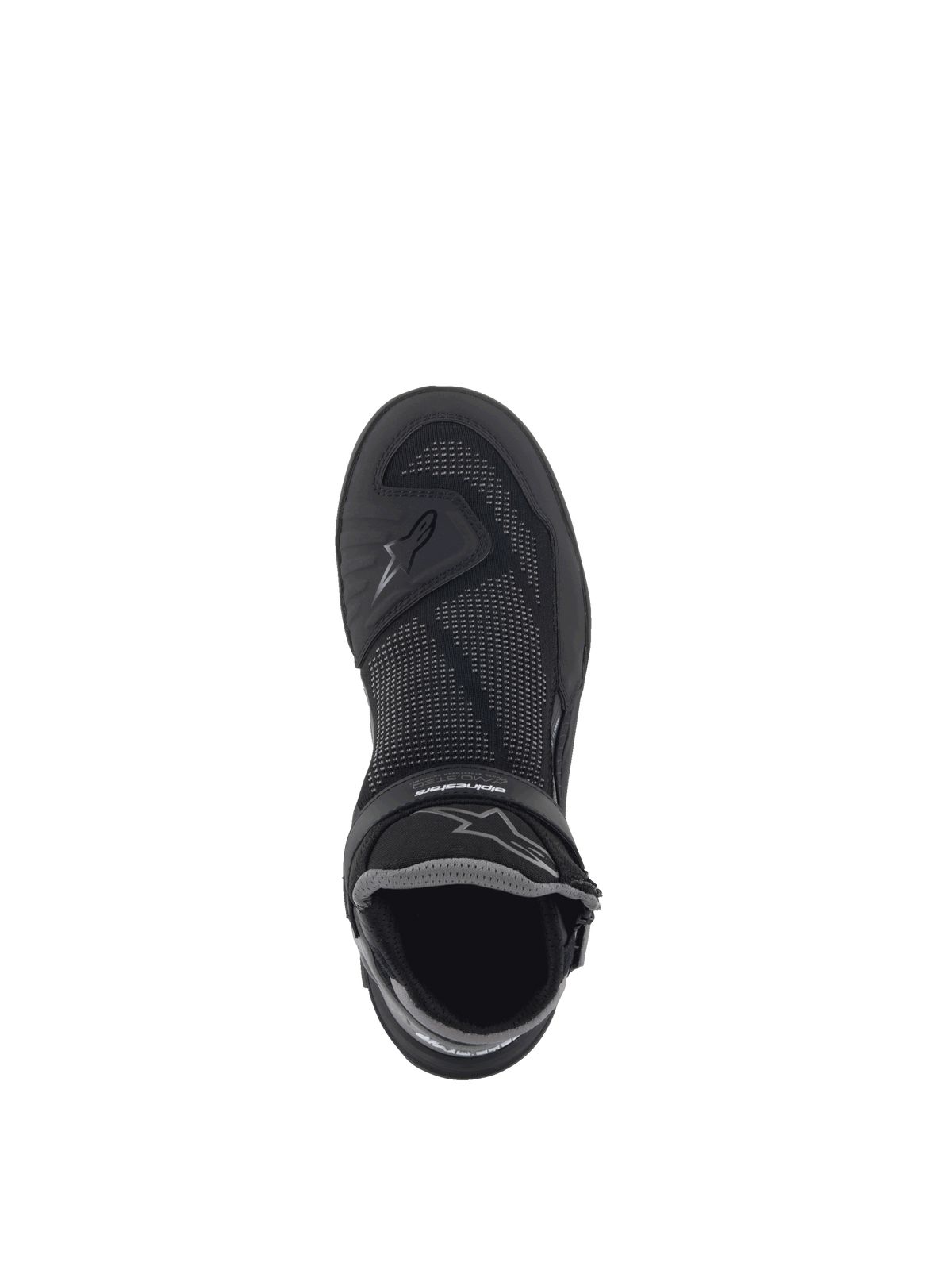 Alpinestars Speedflight Street Shoes, Black Gun Metal urban motorcycle shoes with knitted mesh upper and logo.