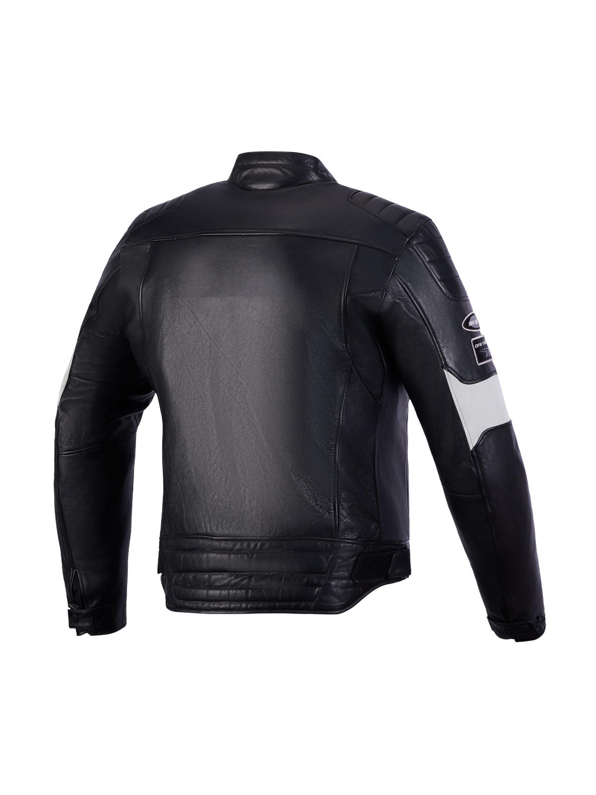 Alpinestars Revern Leather Jacket, Men's Heritage Motorcycle Leather Jacket, Black Metal Gray, CE Certified AA class leather construction, rear view showing heritage styling and full-grain bovine leather finish