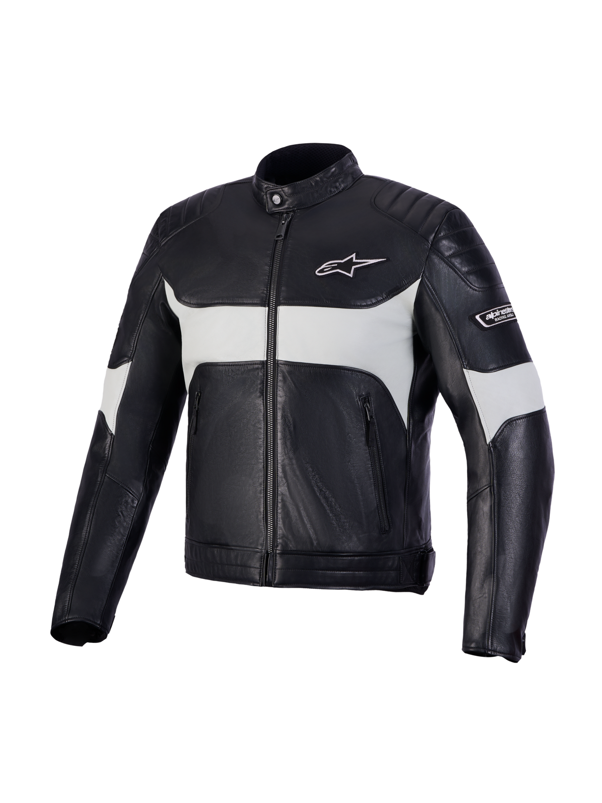 Alpinestars Revern Leather Jacket, men's urban motorcycle leather jacket, Black and Metal Gray, CE certified AA class with heritage styling