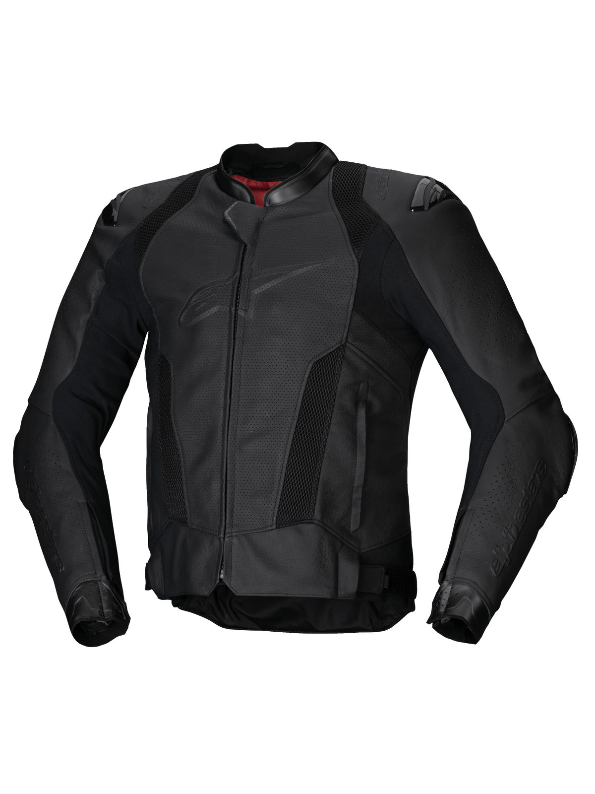 Alpinestars Missile V3 Airflow Leather Jacket, Men's Racing Sport Motorcycle Jacket, Black, perforated premium bovine leather with CE certification and Tech-Air compatibility