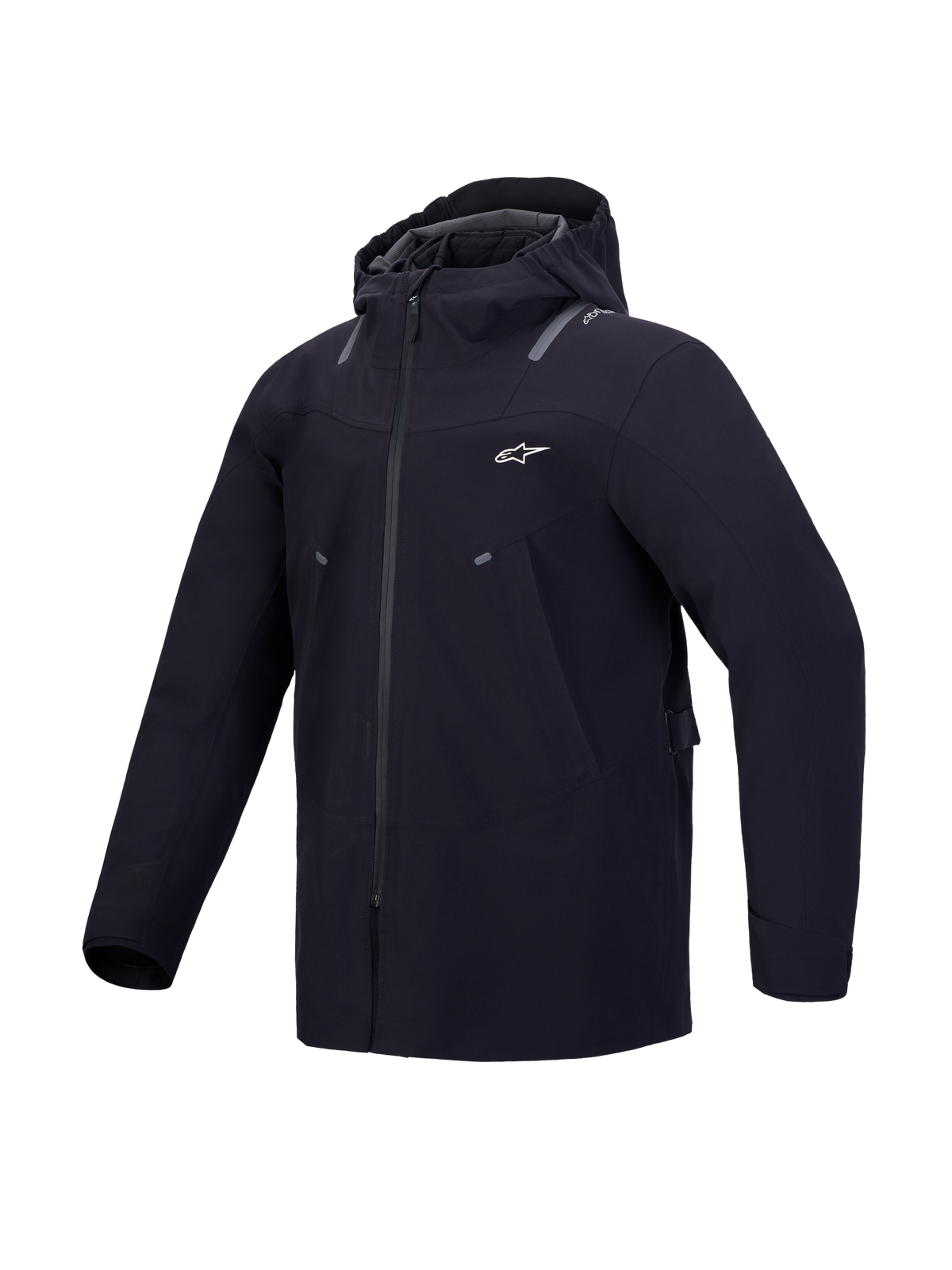 Alpinestars C 7 Drystar Xf Jacke, urbane Motorradjacke, Schwarz, mit integrierter Kapuze und wasserdichter Drystar-Konstruktion