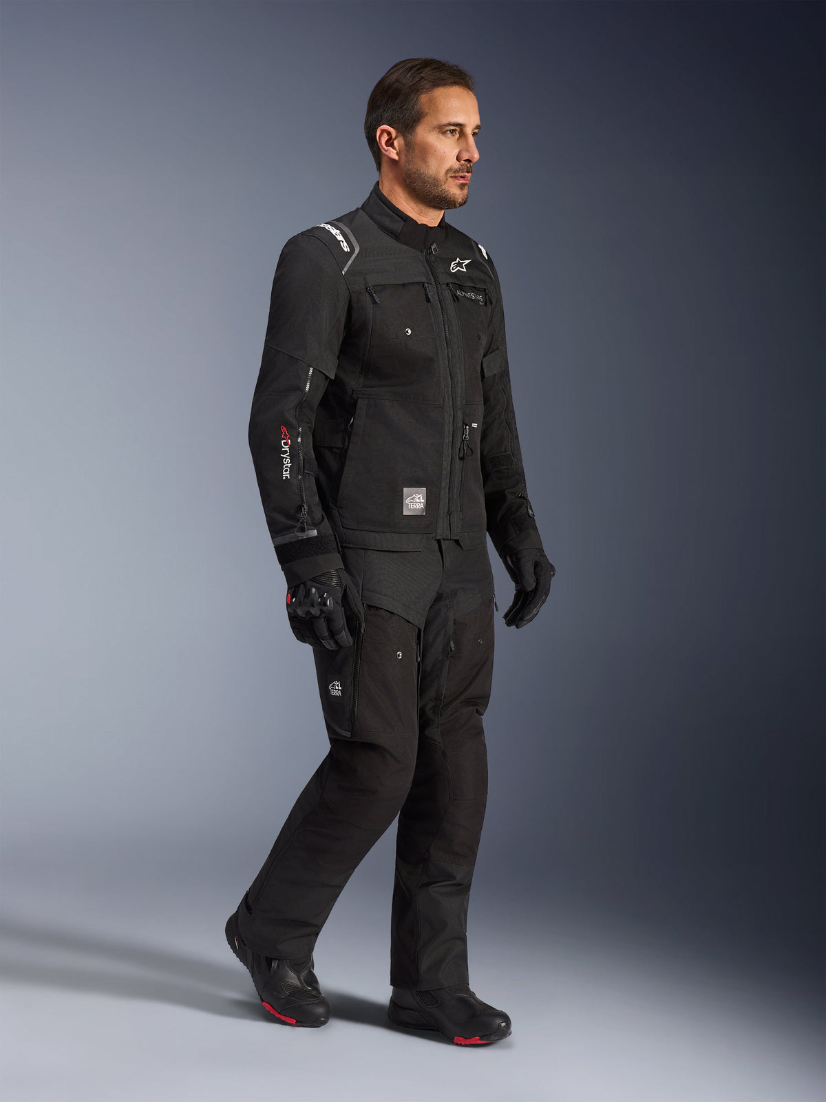 Alpinestars Cusco Drystar® Jacket, Black adventure touring motorcycle gear for men, Tech-Air® Ready waterproof textile.