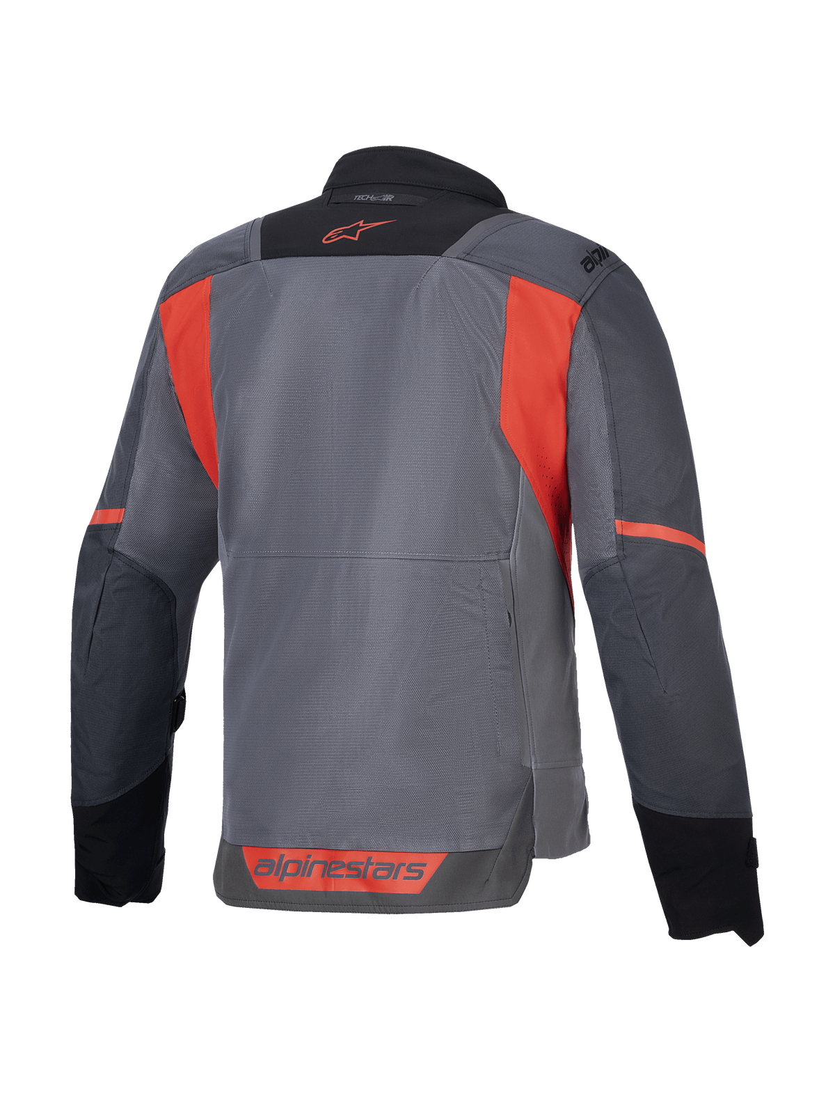 Alpinestars ST-2 Air Jacke, Motorradtouringjacke, Grau/Rot, Mesh-Einsätze, Rückansicht, CE-zertifiziert, Tech-Air Ready.