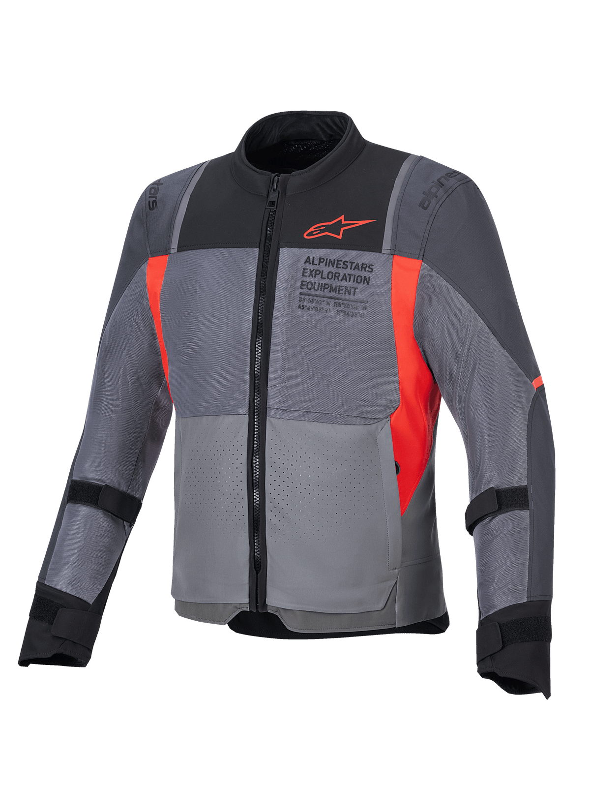 Alpinestars ST-2 Air Jacke, Herren-Touring-Motorradjacke, Grau und Rot, belüftetes Mesh-Textil, CE-Schutz, Tech-Air® Ready.