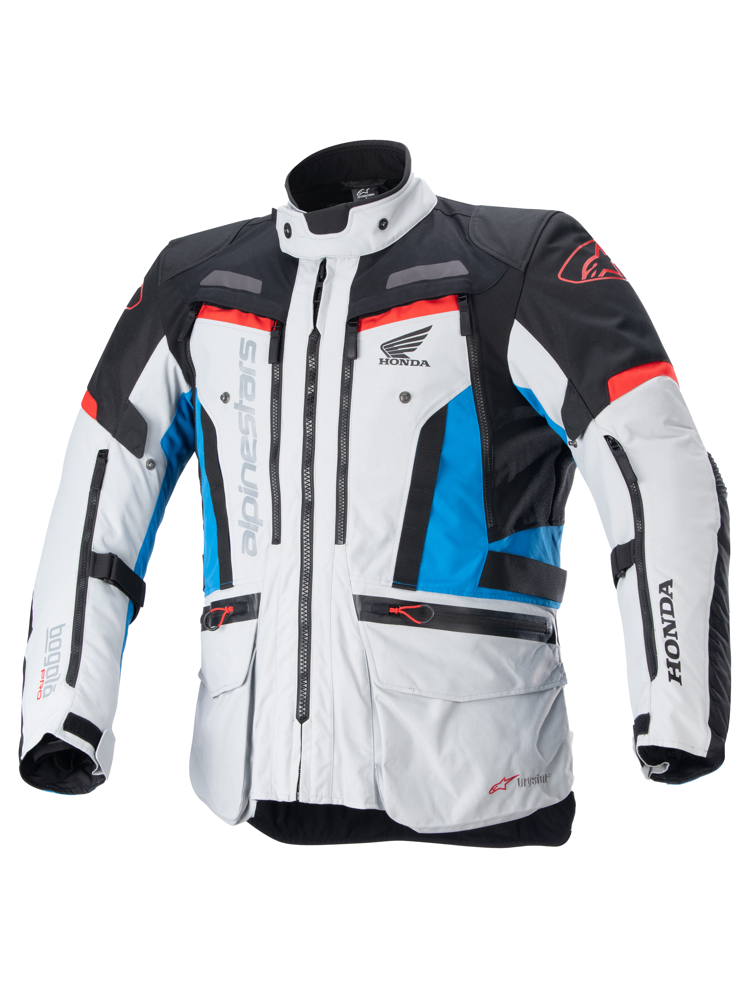 Golden  ストライプ　ボンバージャケット　ブルー&ホワイト　S Honda Bogota' Pro Drystar® - Gray Motorcycle Jacket | Alpinestars®