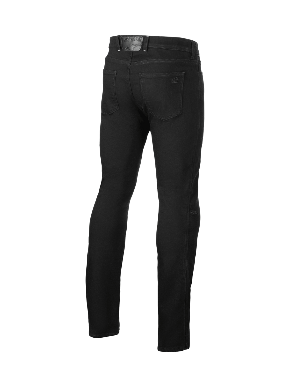 Alpinestars Cult-8 Stretch Jeans, Urban Motorradjeans für Herren, Schwarz, einlagiger Stretch-Jeansstoff, CE-zertifizierte Nucleon Flex Plus Knieprotektoren, Rückansicht