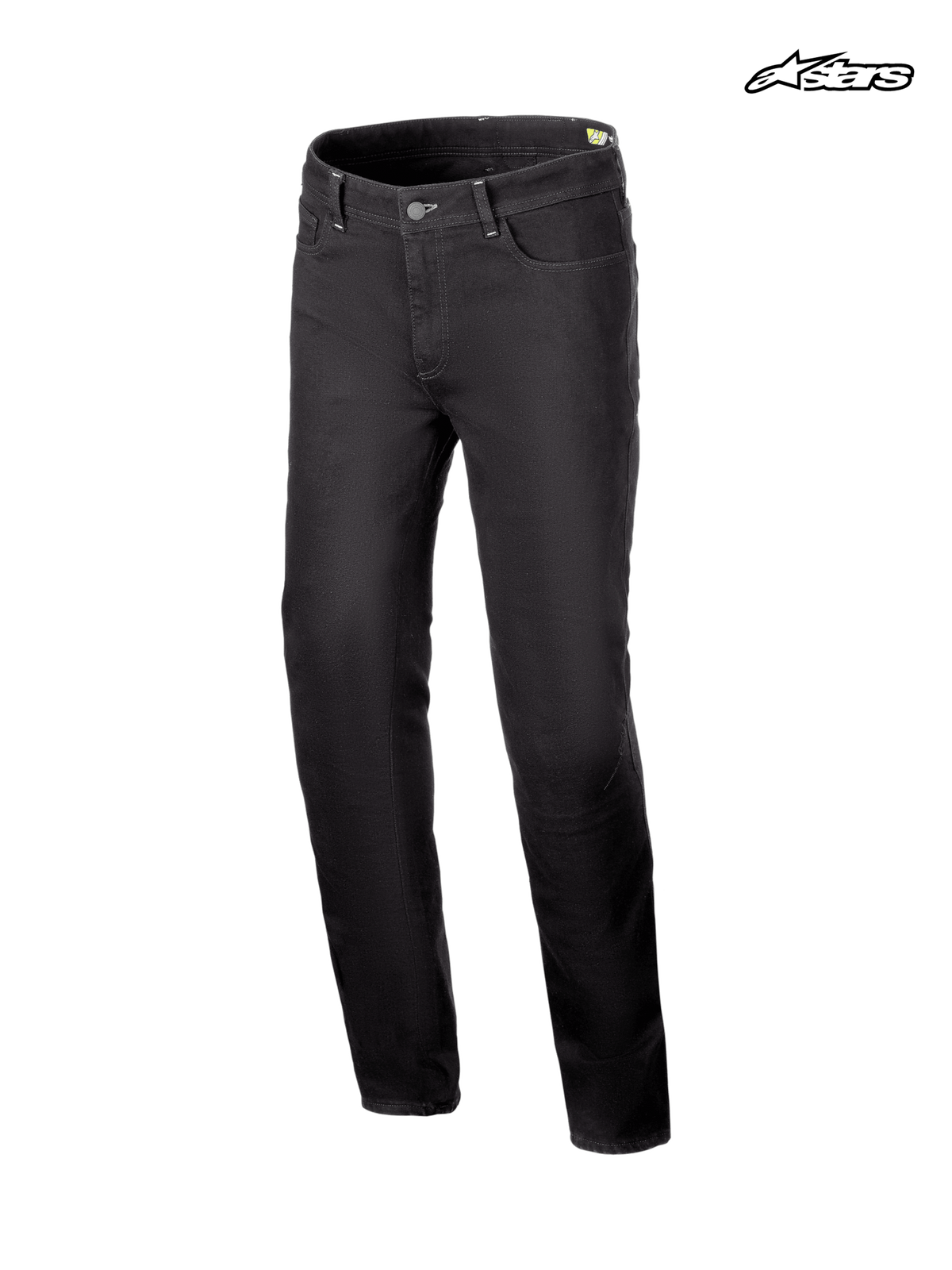 Alpinestars Cult-8 Stretch Jeans, urbane Motorrad-Jeans für Herren in Schwarz, gerade Passform mit elastischer Denim-Konstruktion und CE-zertifiziertem Schutz