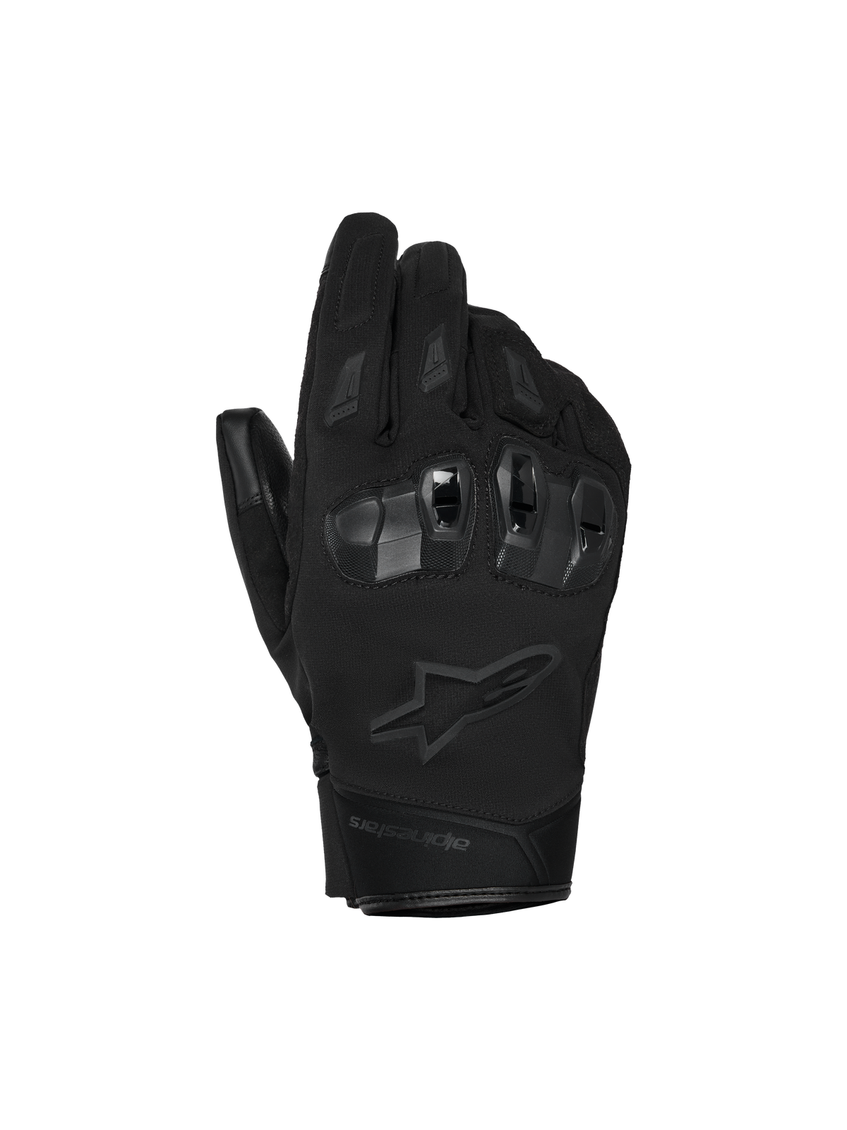 Alpinestars SP X Z Waterproof Handschuhe, Motorradhandschuhe, Schwarz, Hartschalen-TPU-Knöchelschutz, tonales Alpinestars Stern-Logo, strapazierfähige Textilkonstruktion für Fahrten bei jedem Wetter