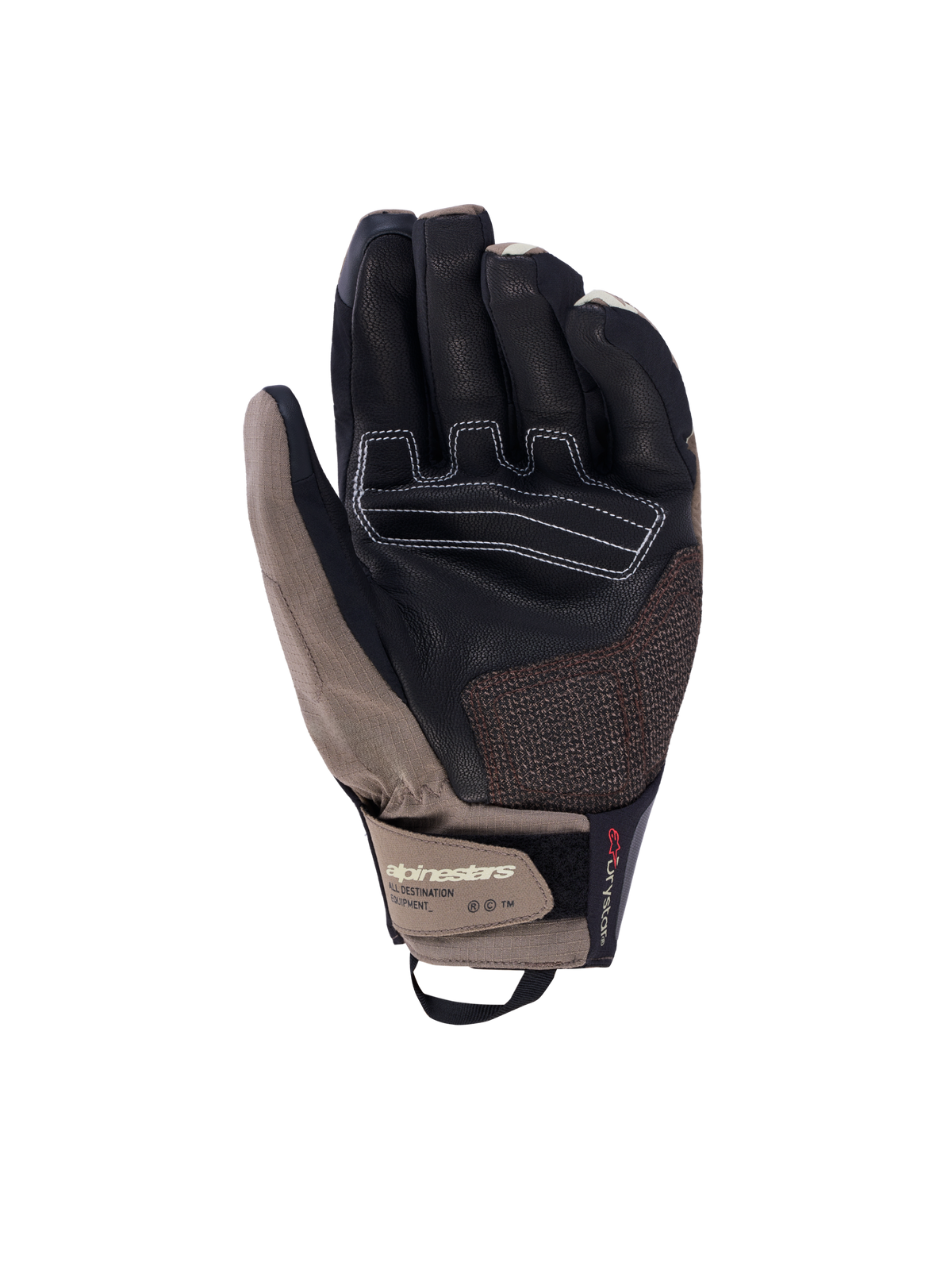 Alpinestars Harok Pro Drystar Handschuhe, Motorrad-Abenteuerhandschuhe, Walnussbraun und Schwarz, wasserdichte Membran und Lederinnenhand