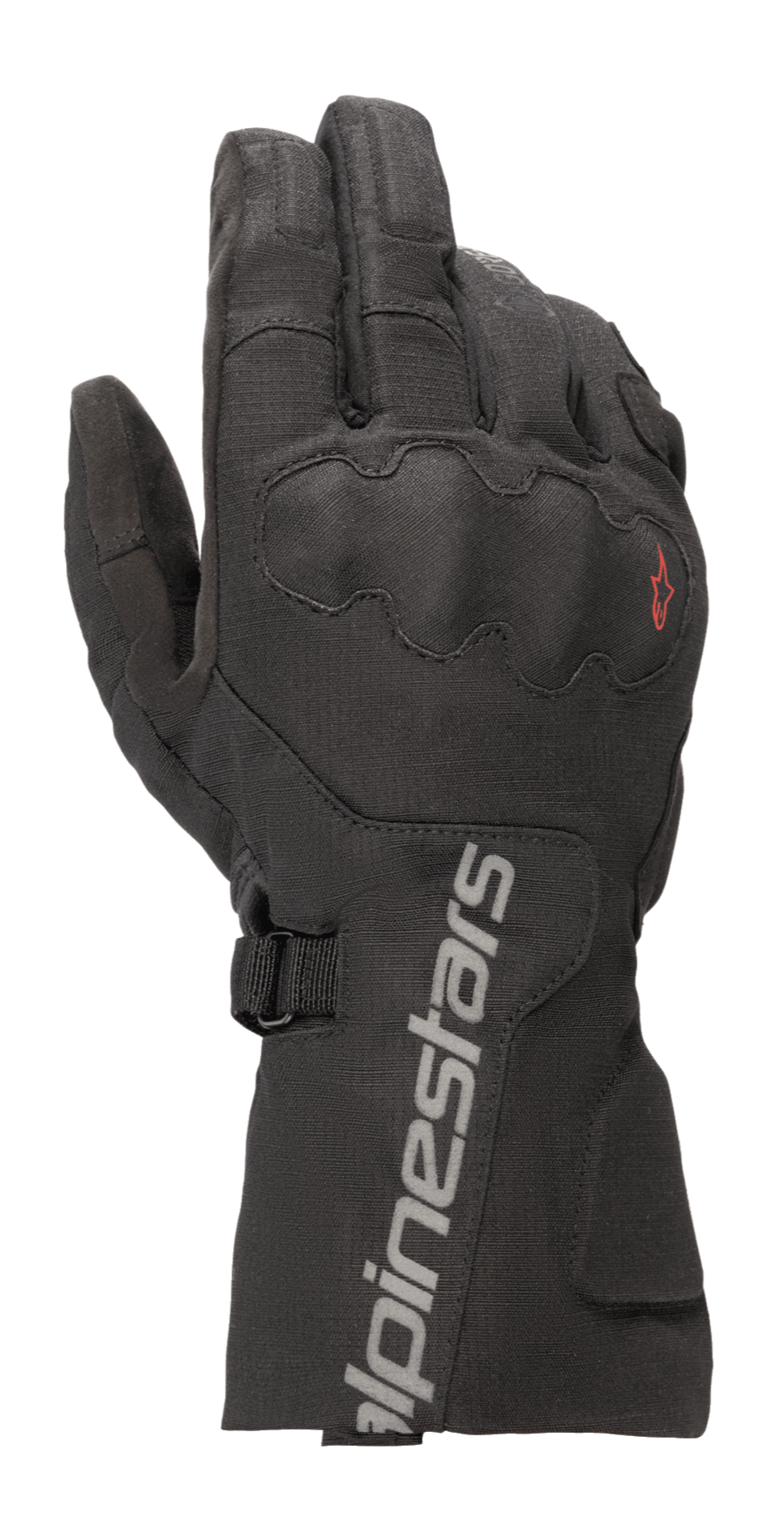 Alpinestars WR-X GORE-TEX Handschuhe, Motorrad-Tourenhandschuhe, Schwarz, langer Schaft mit grauem Alpinestars-Branding, abgedeckter SP Lite Knöchelschutz, strapazierfähige Ripstop-Textilkonstruktion