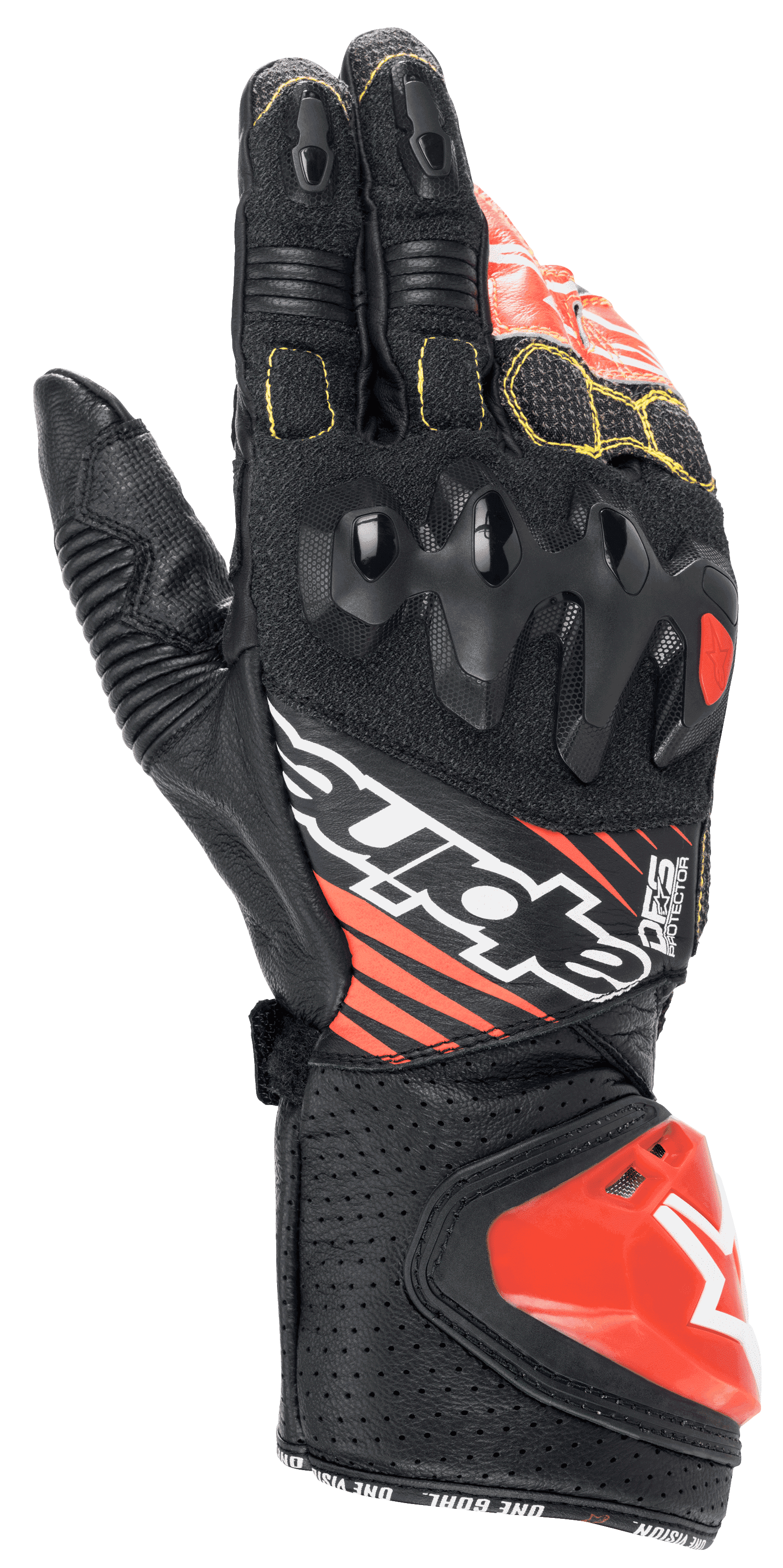 alpinestars gp handschuhe L / Schwarz Weiß Rot Fluo