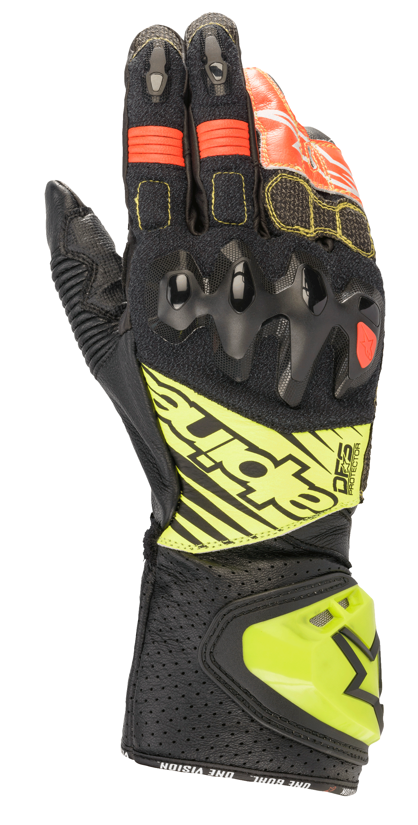 alpinestars gp handschuhe S / Schwarz Gelbe Grippe Weiß Rote Grippe