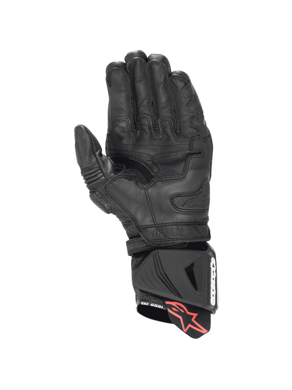 Alpinestars GP Pro R4 Handschuhe, Racing-Motorradhandschuhe für Herren, Schwarz, Handfläche aus Känguruleder mit Handflächenslider, DFS-Manschette, CE-zertifiziert
