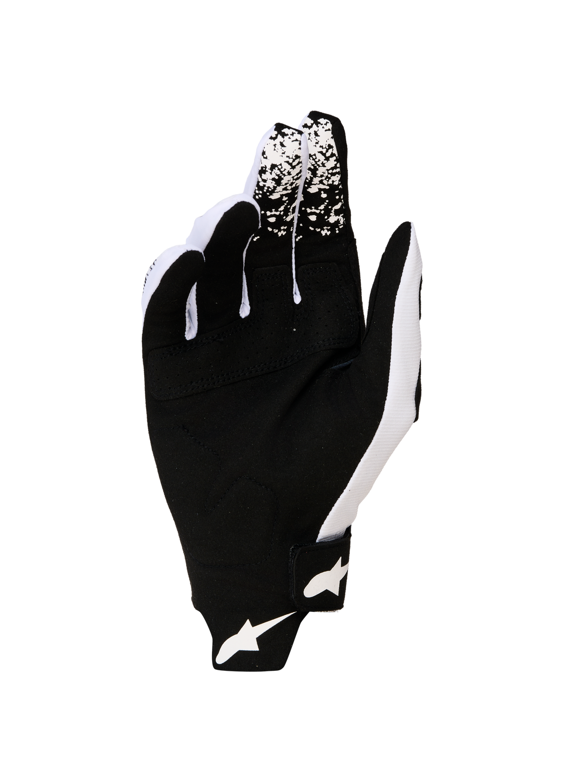 Alpinestars Techstar Handschuhe 2027, Herren-Motocrosshandschuhe, Schwarz und Weiß, mit robuster Wildlederhandfläche.