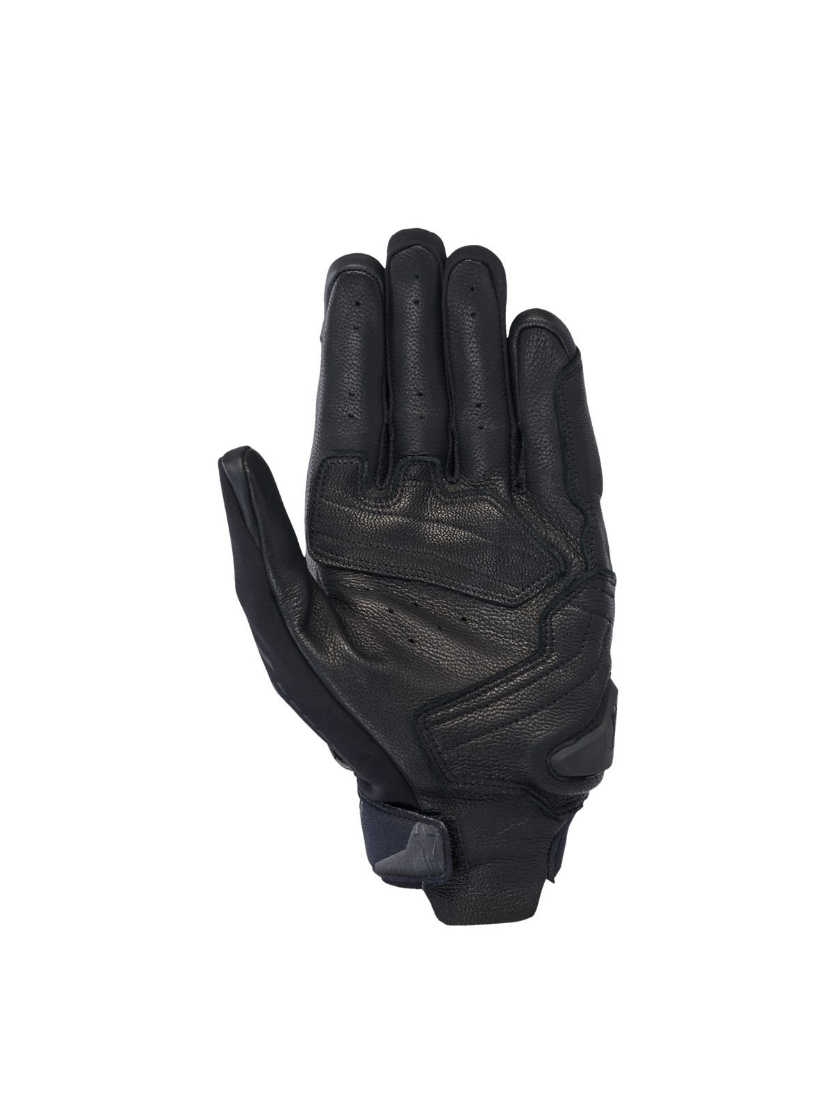 Alpinestars SP X 7 Gloves, black perforated leather motorcycle racing gloves with a reinforced palm slider.
