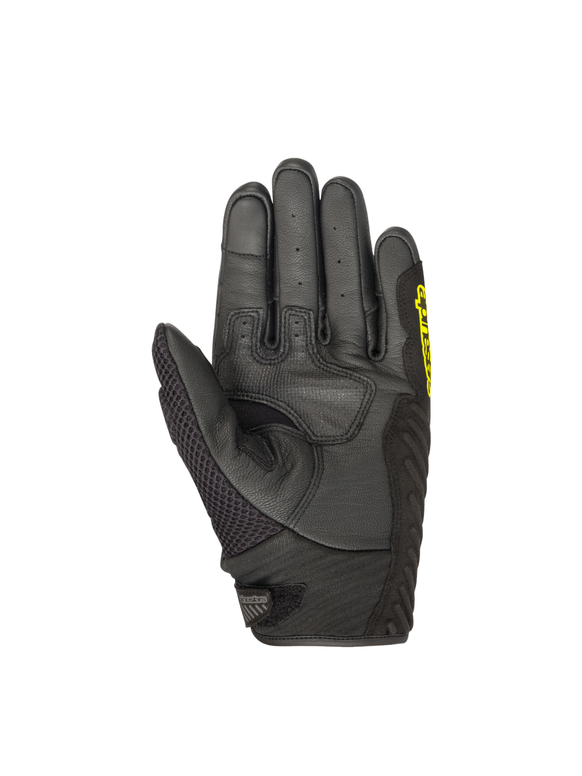 Alpinestars SMX-1 Air V2 Handschuhe, Herren-Motorradhandschuhe, Schwarz und Gelb Fluo, Handfläche mit Lederverstärkung.